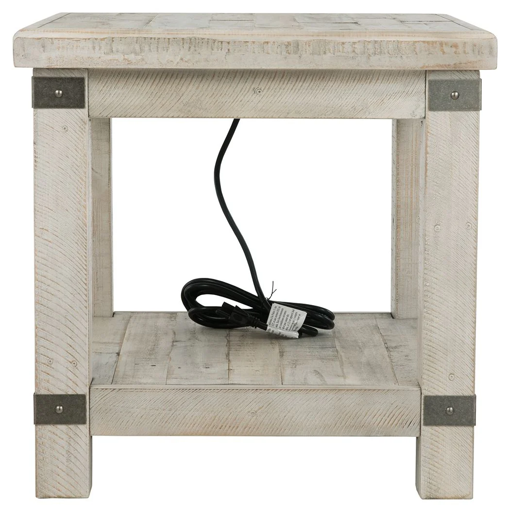 Carynhurst - Rectangular End Table - White Wash Gray - Image 2