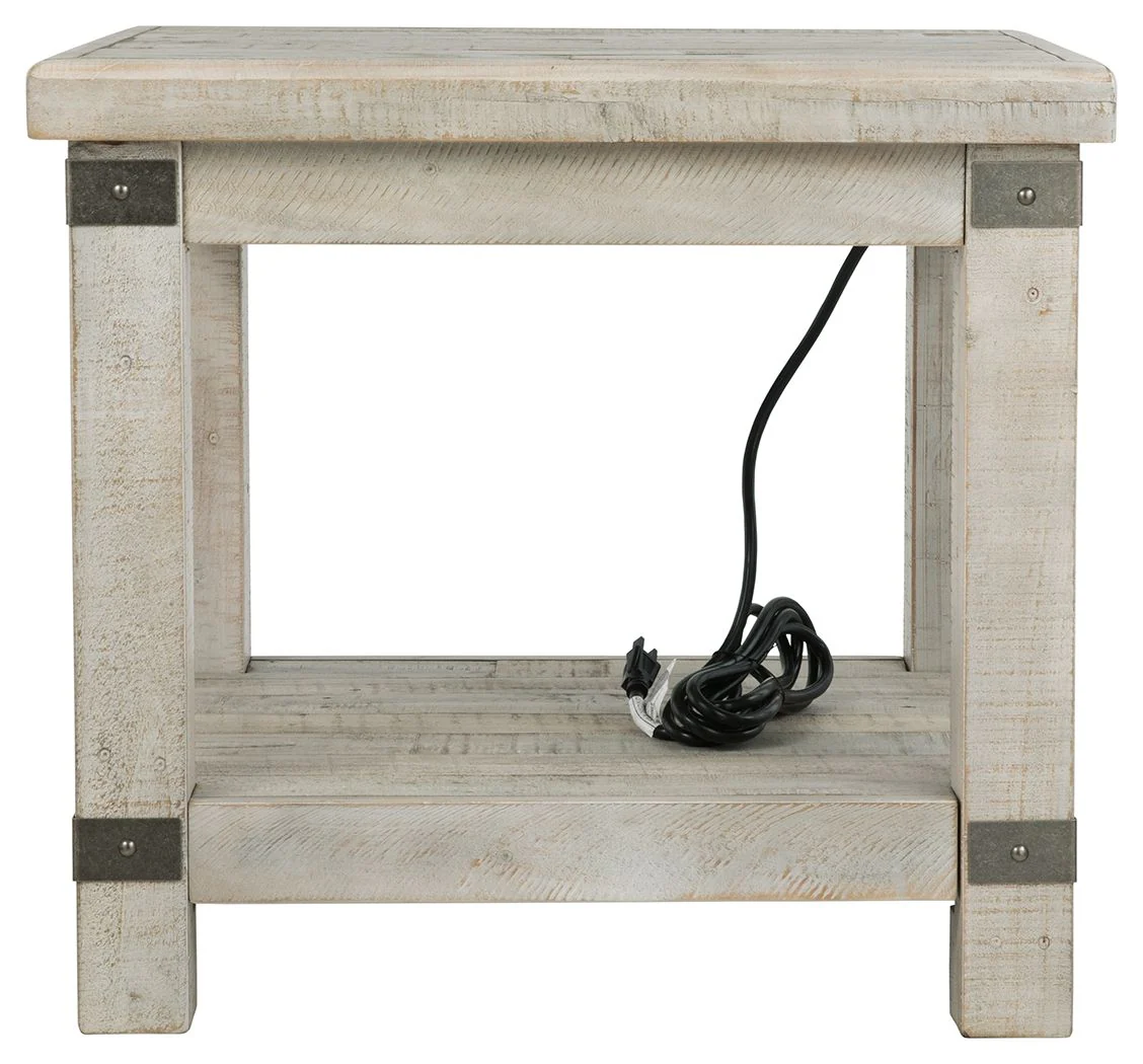 Carynhurst - Rectangular End Table - White Wash Gray - Image 3