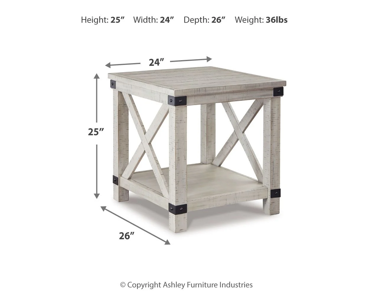 Carynhurst - Rectangular End Table - Whitewash - Image 4