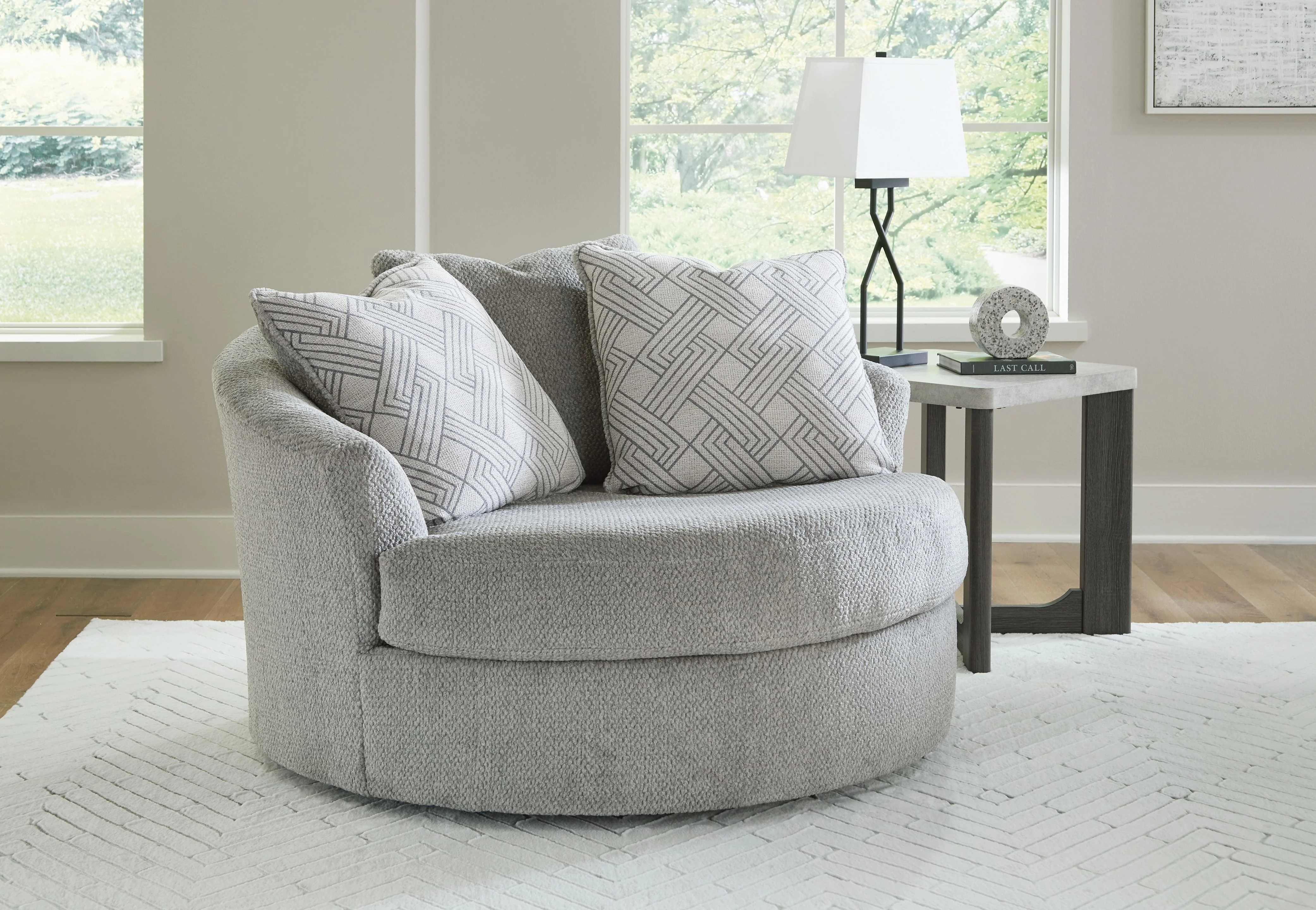 Casselbury - Oversized Swivel Accent Chair - Cement - Image 4