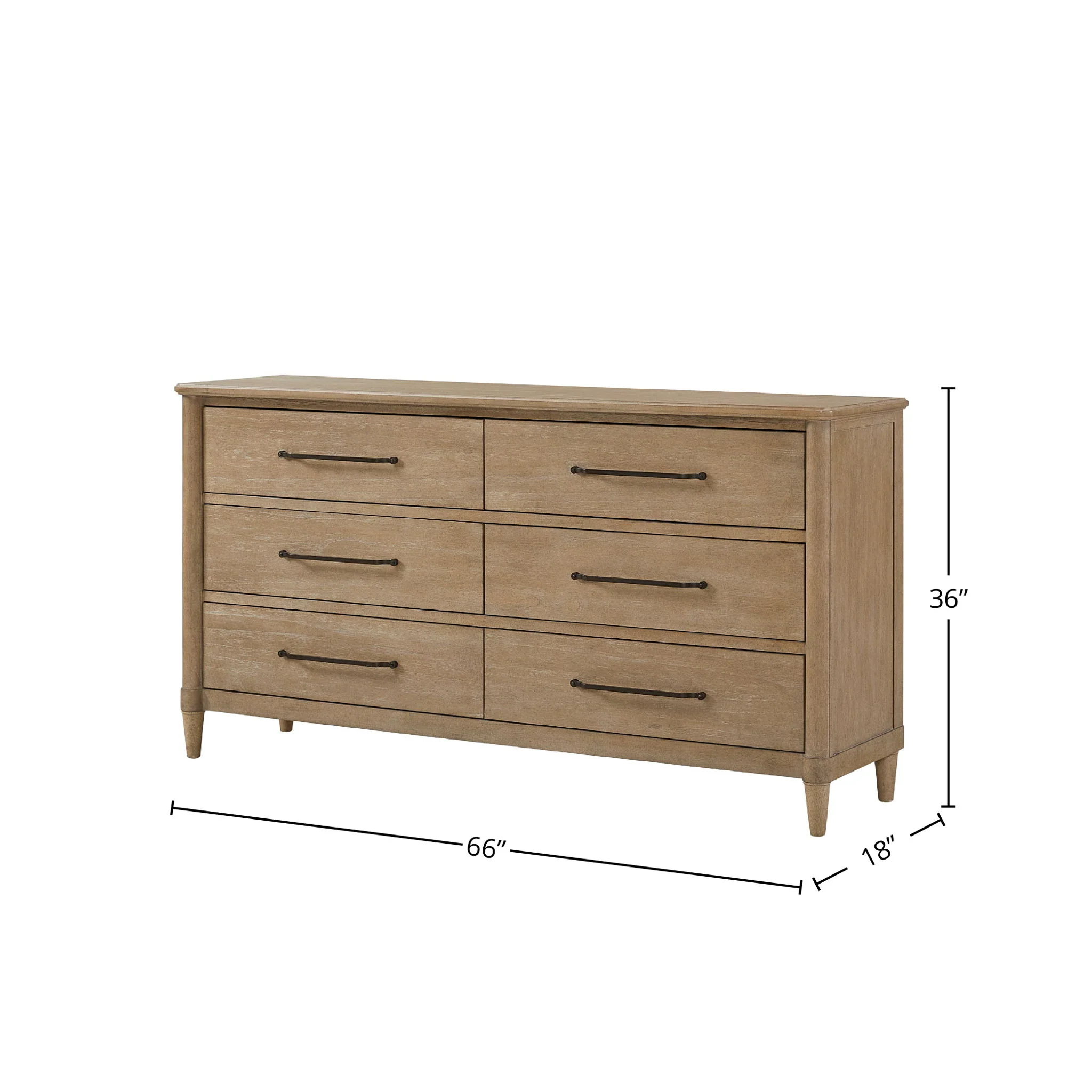 6 Drawer Dresser - Sand - Image 2