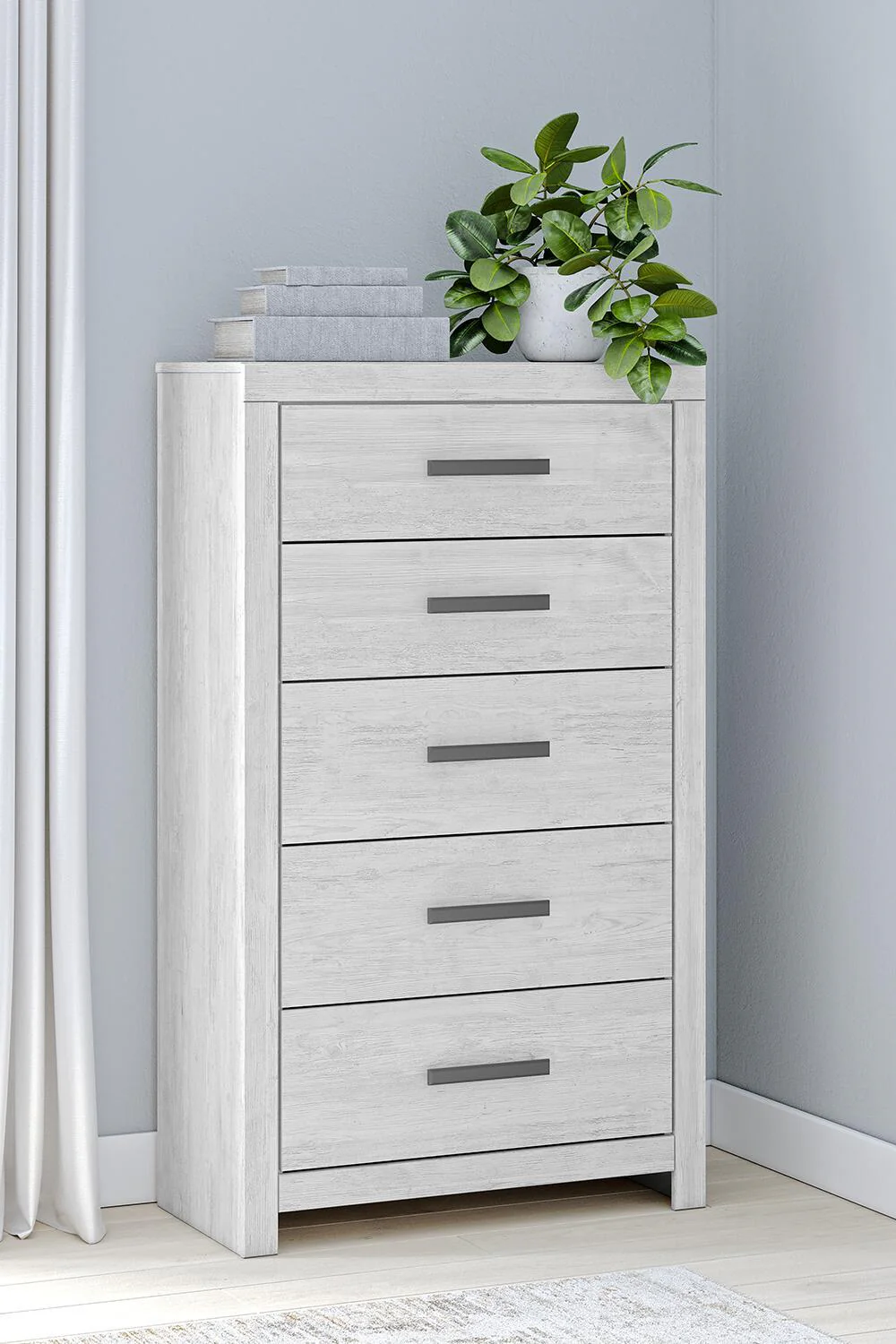 Cayboni - Five Drawer Chest - Whitewash - Image 2