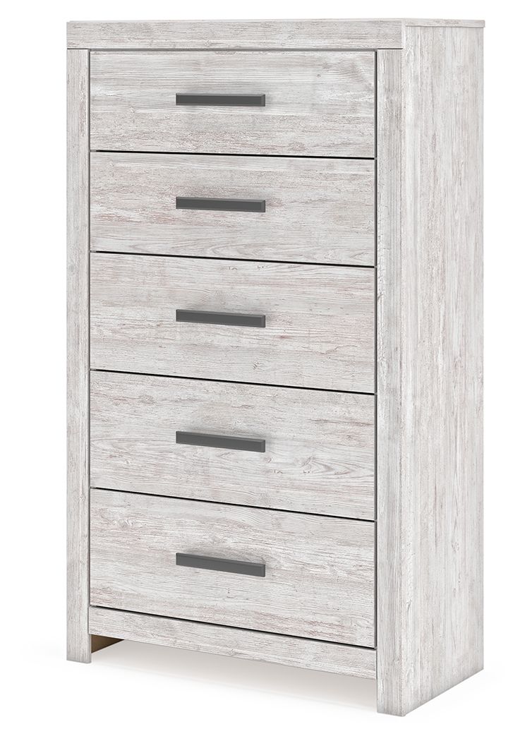 Cayboni - Five Drawer Chest - Whitewash - Image 3