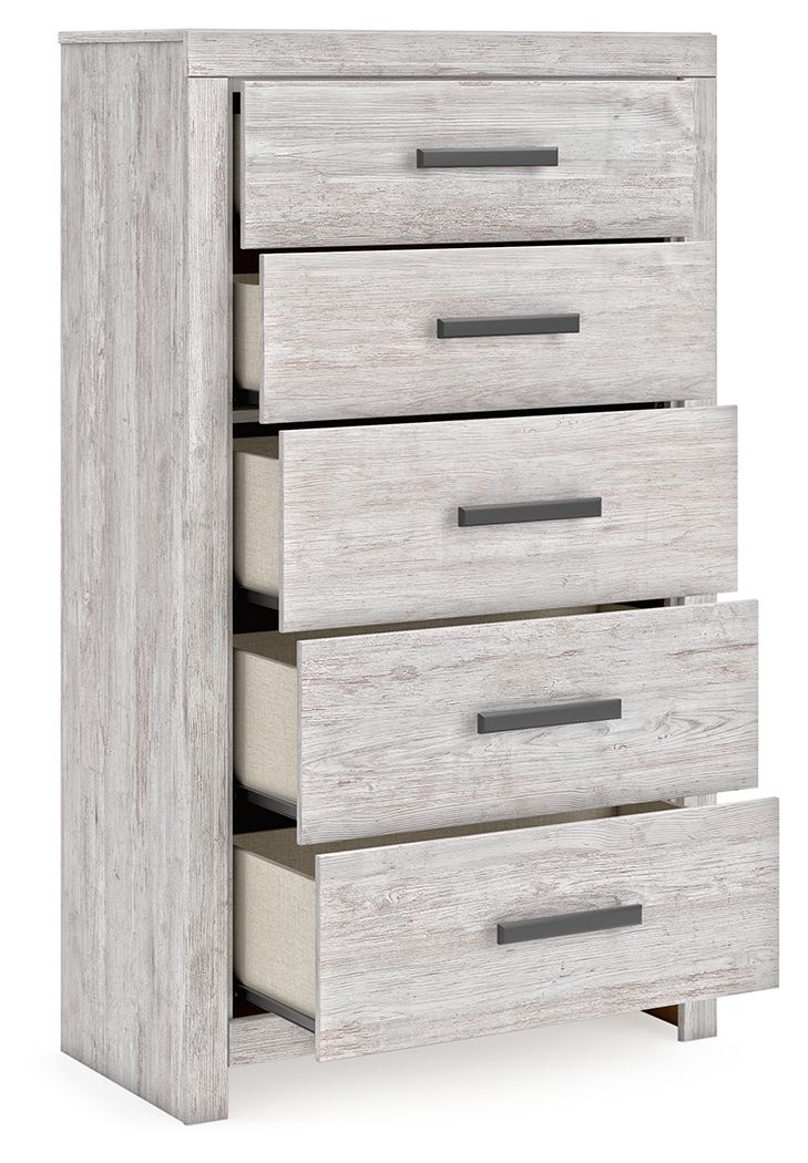 Cayboni - Five Drawer Chest - Whitewash - Image 4