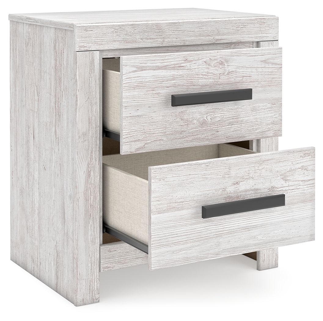 Cayboni - Two Drawer Night Stand - Whitewash - Image 3