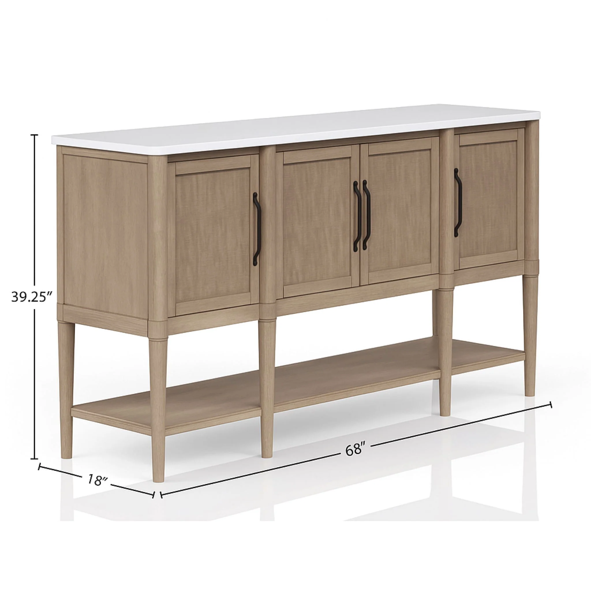 Cement Topped Server With Cane Insets - Sand - Image 2