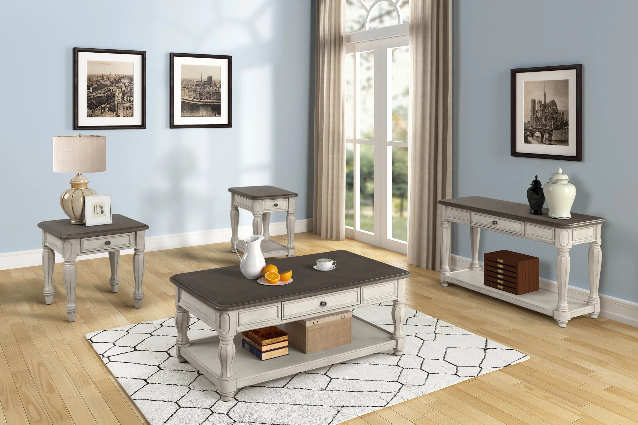 Chairside Table With Storage - Antique White - Image 4