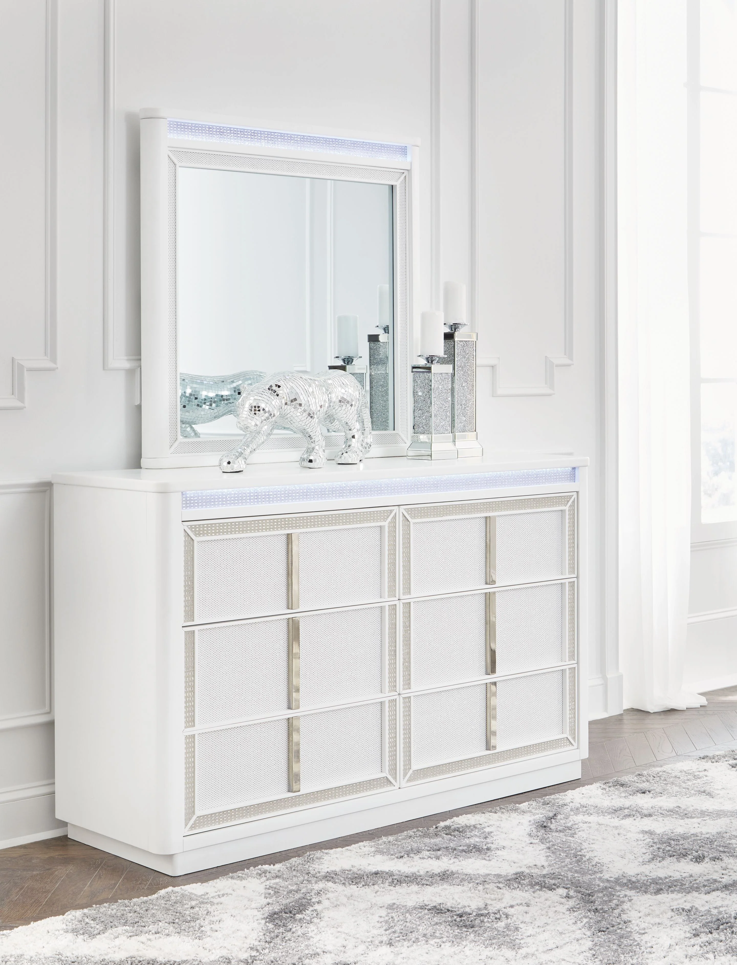Chalanna - Dresser And Mirror - White - Image 3