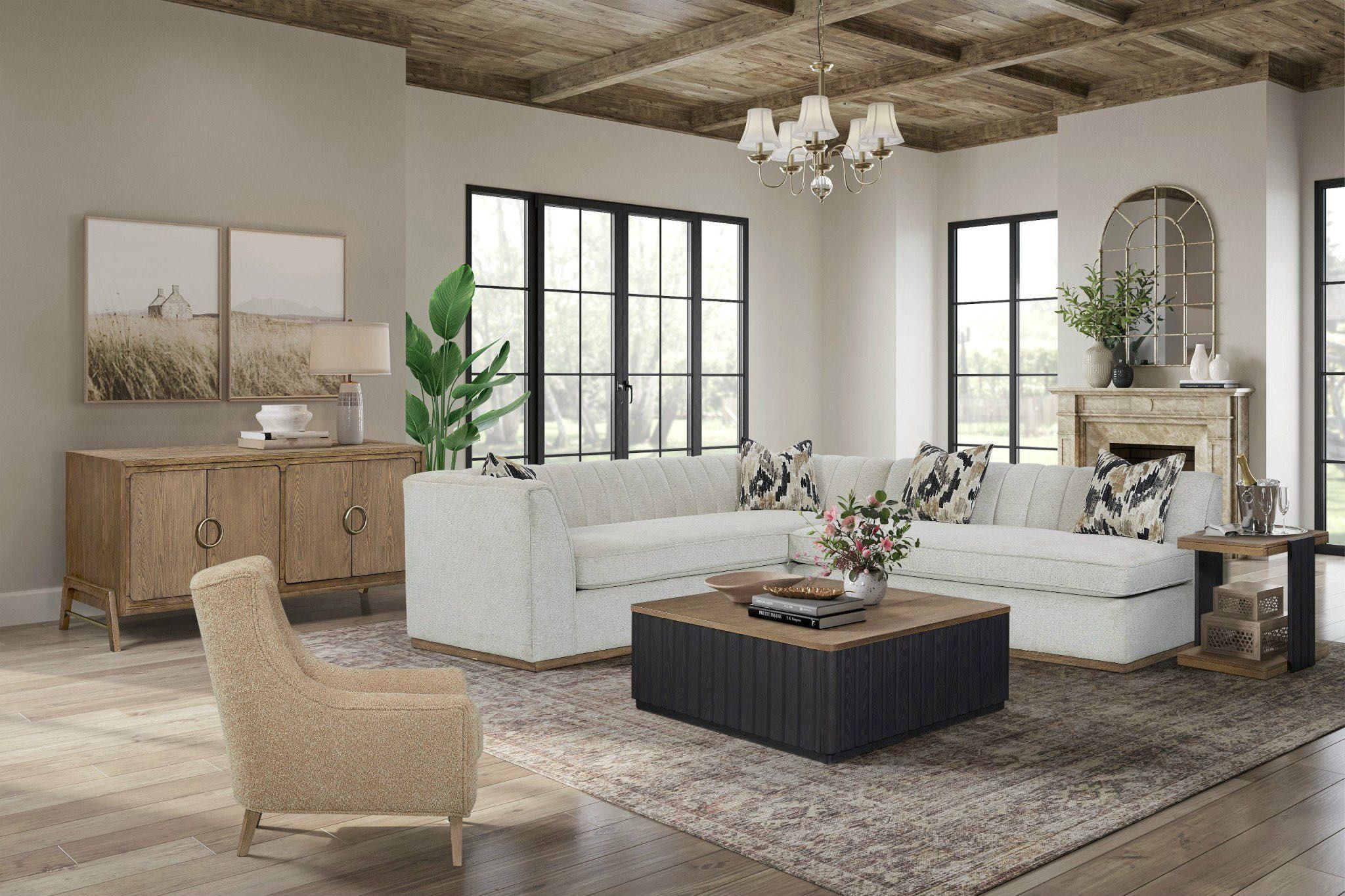 Channel - Armless Loveseat - Off White - Image 4