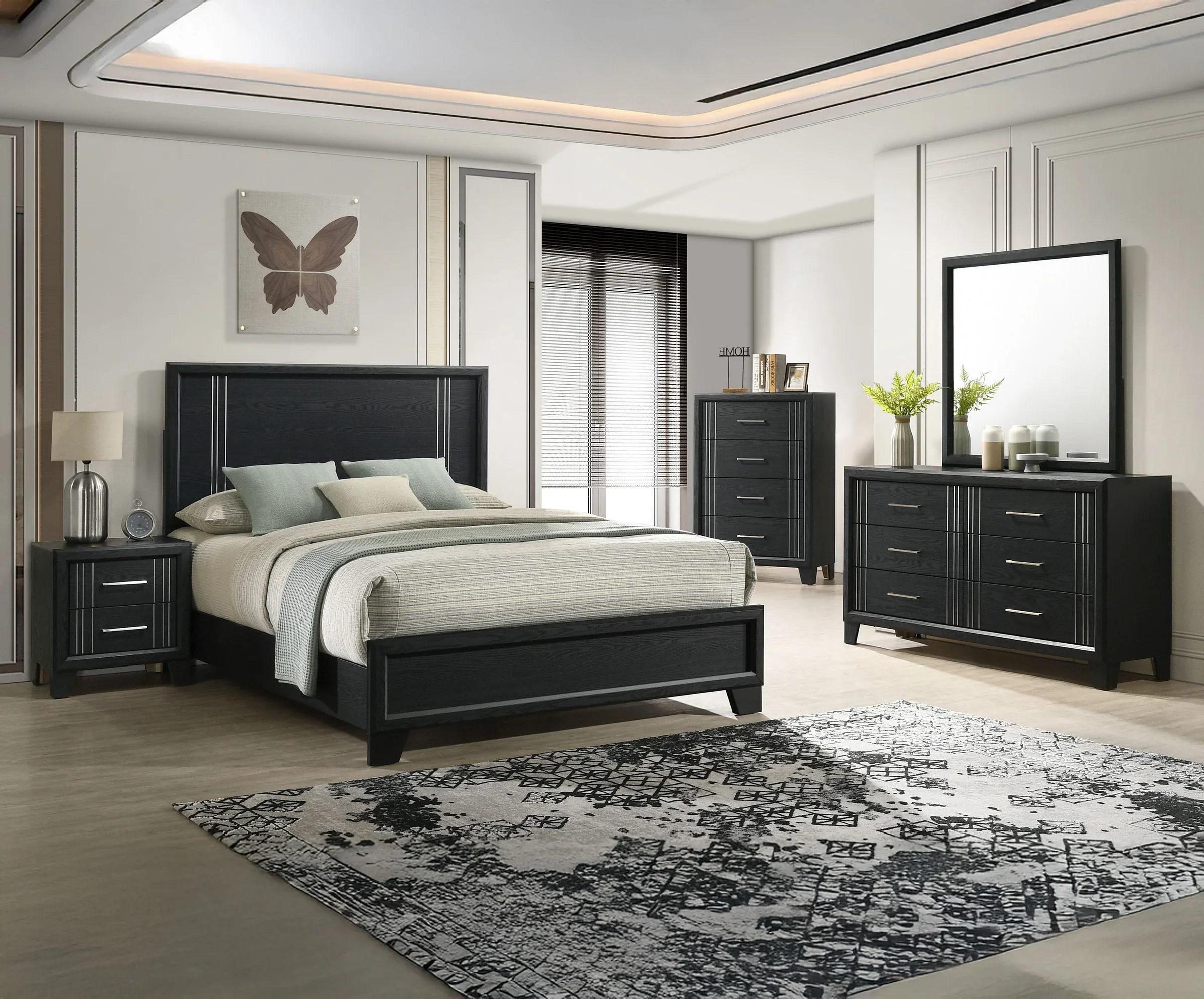 Charlie Bedroom Sets in Charcoal or Antique White - Image 2