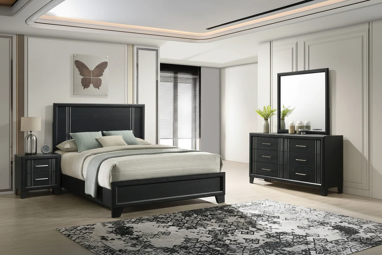 Charlie Bedroom Sets in Charcoal or Antique White - Image 4