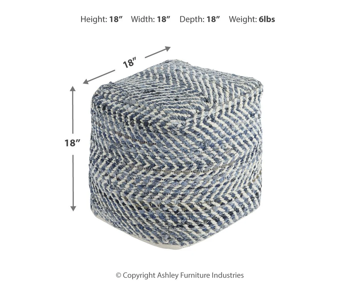 Chevron - Pouf - Blue - Image 3