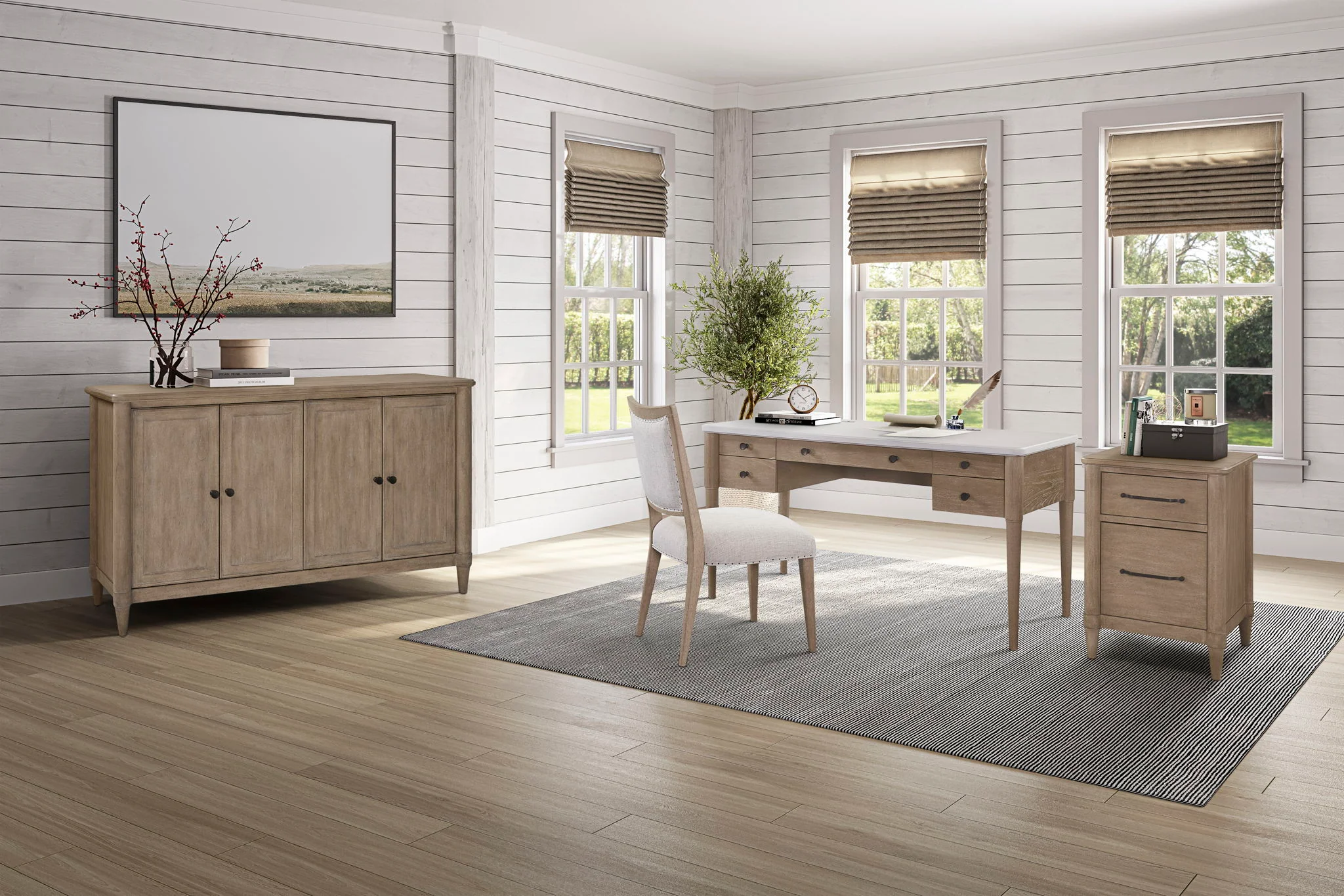 Citrus Heights - 5-Drawer Desk - Sand - Image 2