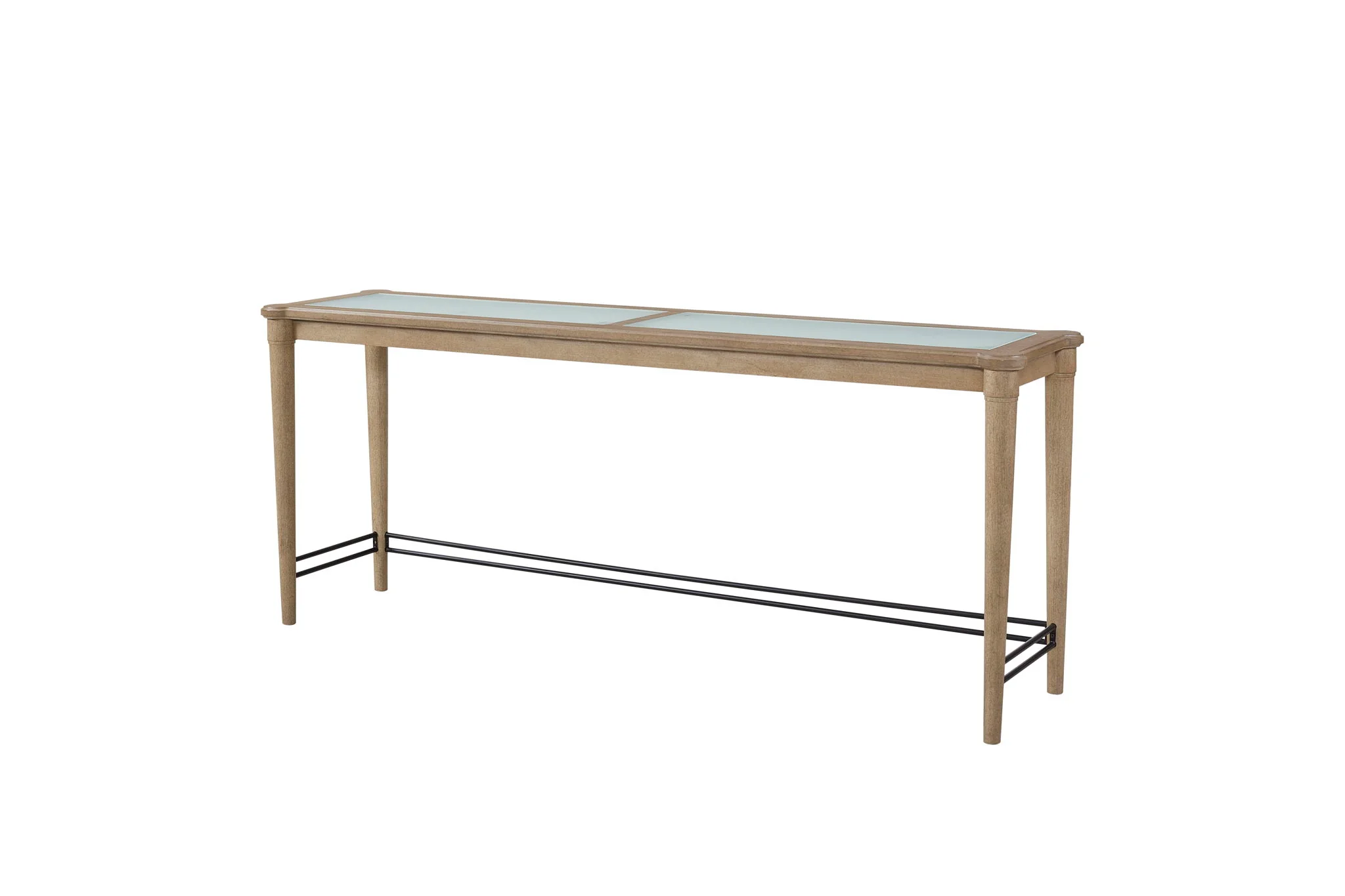 Citrus Heights - Frosted Glass Console Table With 3 Stools - Sand - Image 4