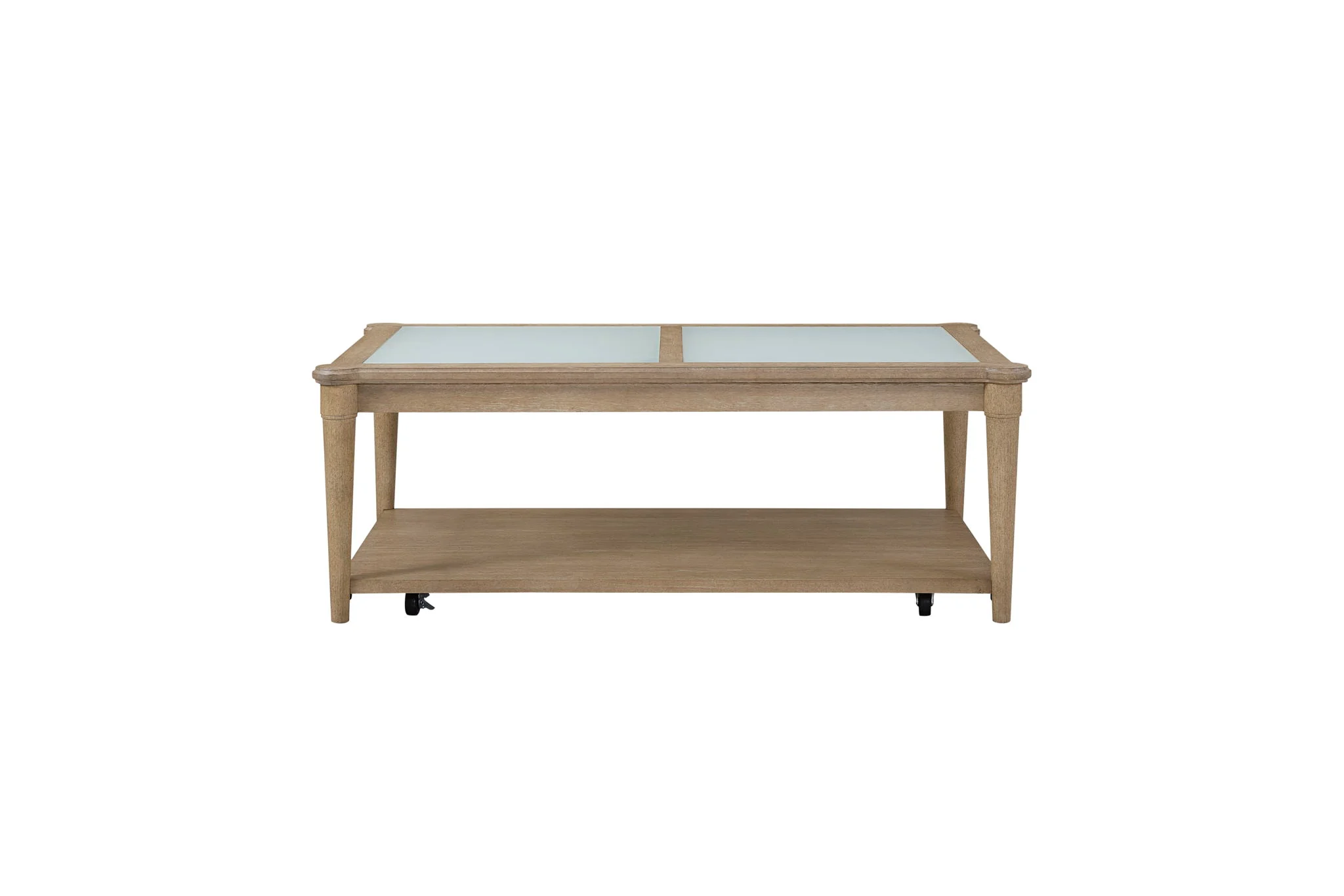 Citrus Heights - Frosted Glass Top Cocktail Table With Casters - Sand - Image 3