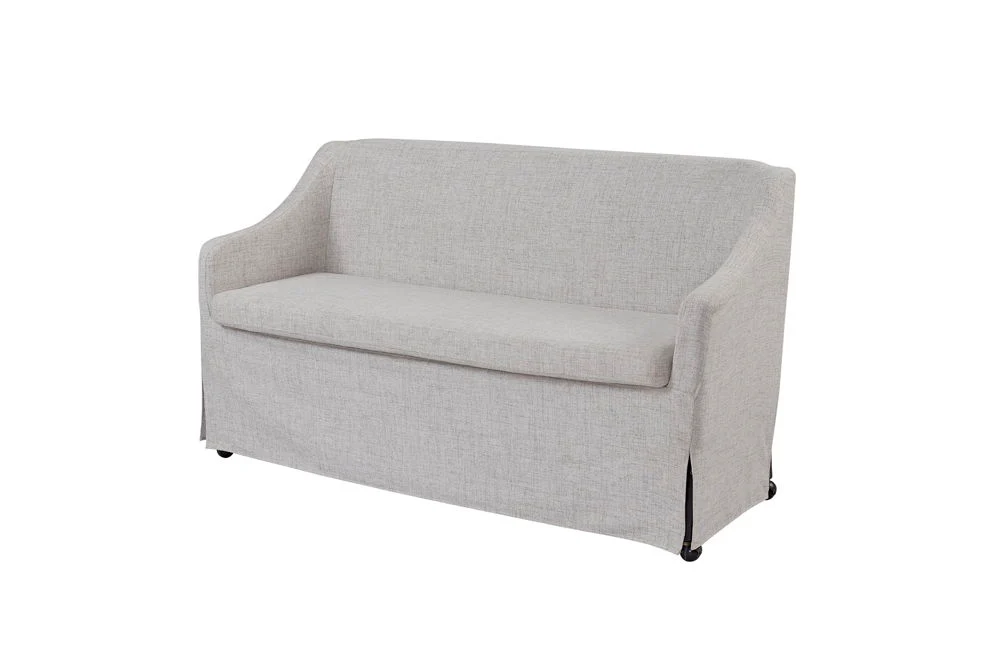 Citrus Heights - Slip Covered Settee - Sand / Pearl Silver