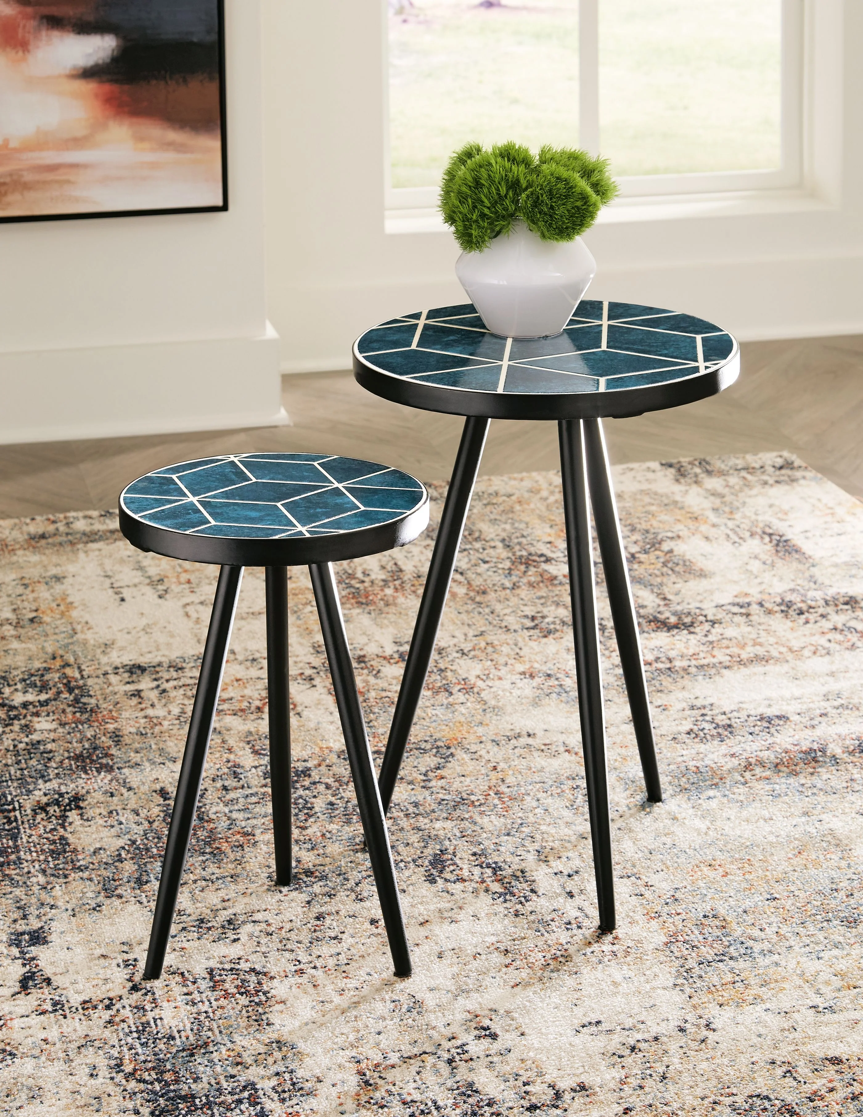 Clairbelle - Accent Table (Set of 2) - Teal - Image 3