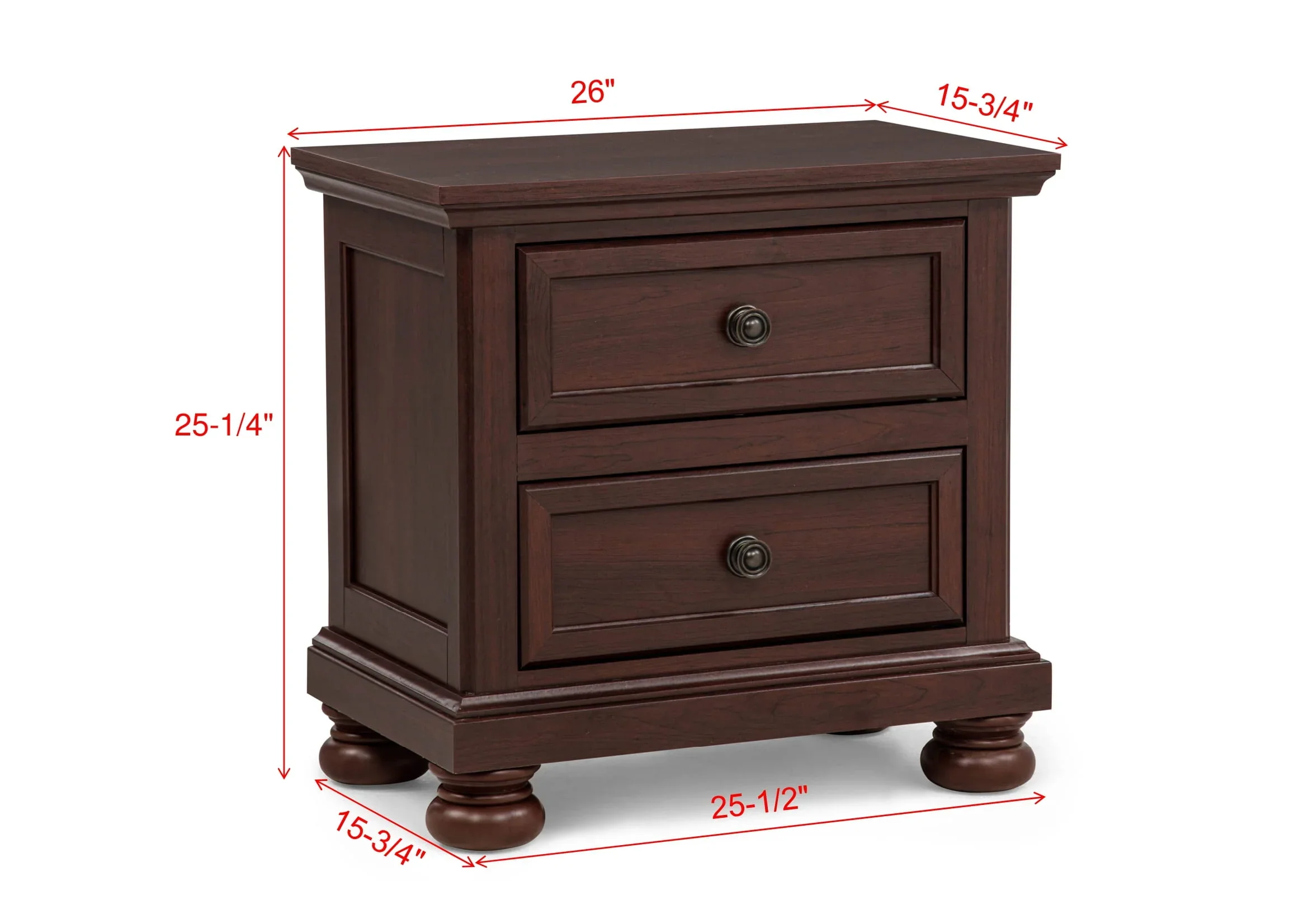Claribelle Dark Cherry Nightstand - Image 2