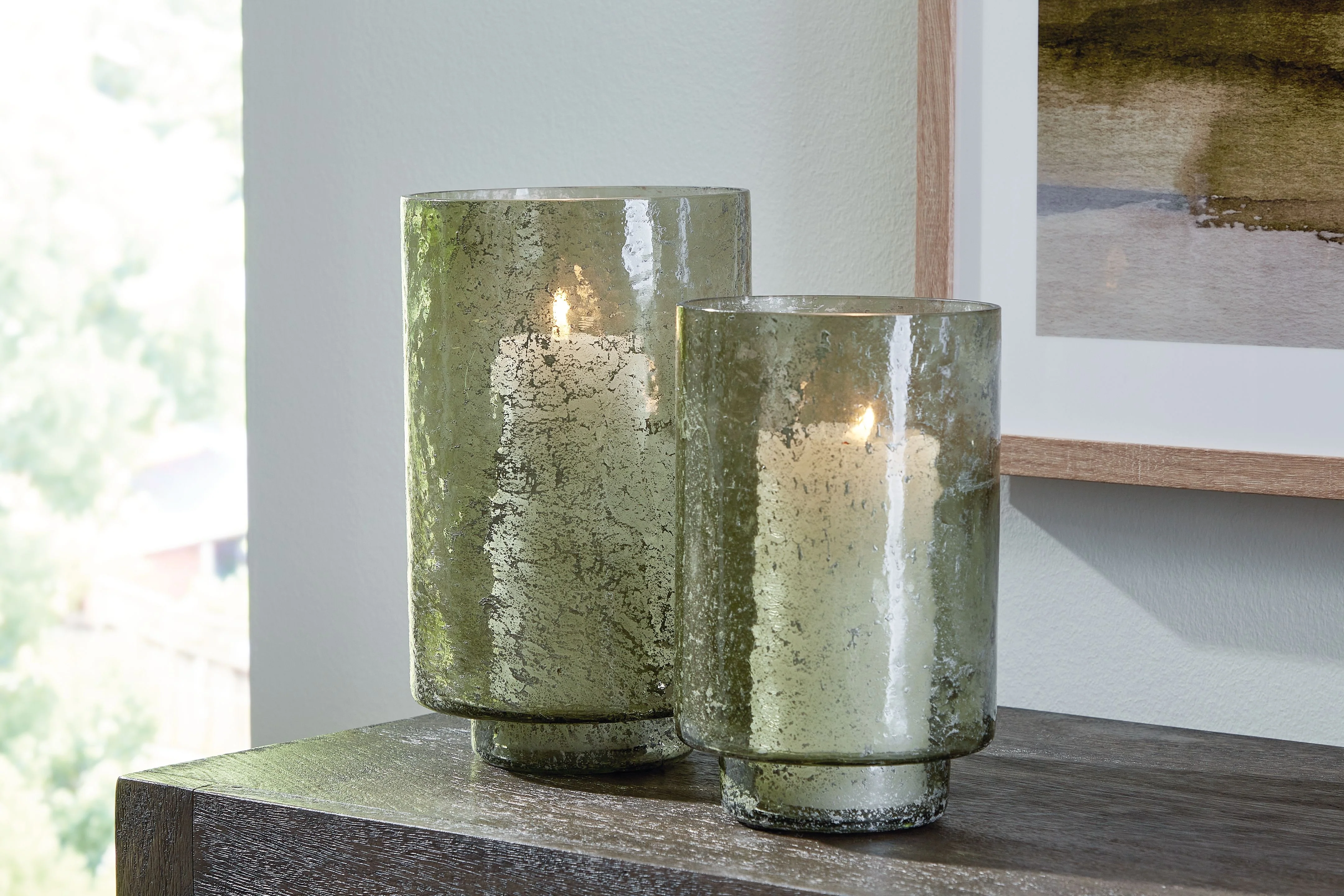 Clarkton - Candle Holder Set (Set of 2) - Green - Image 3