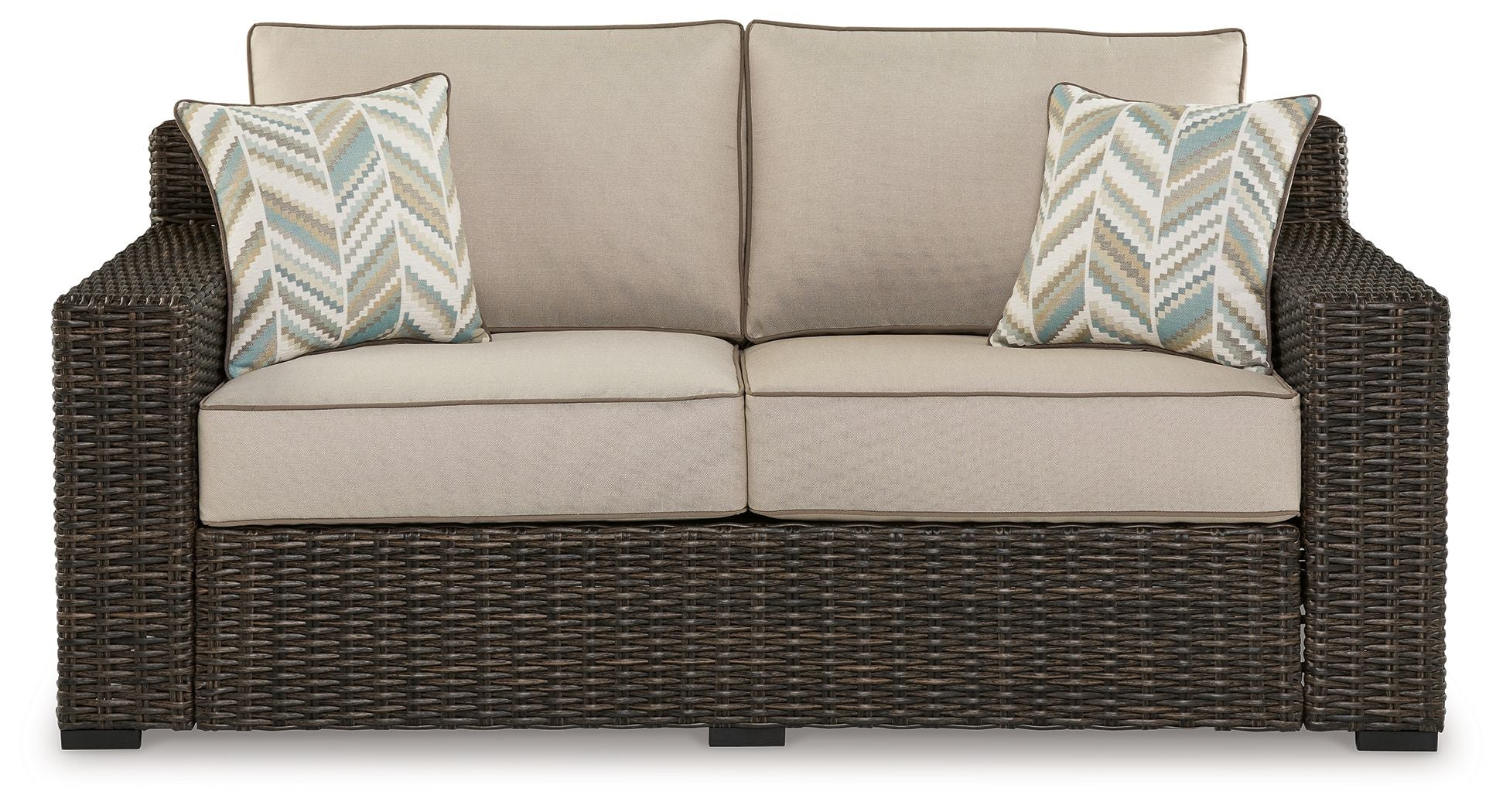 Coastline Bay - Loveseat W/Cushion - Brown - Image 4