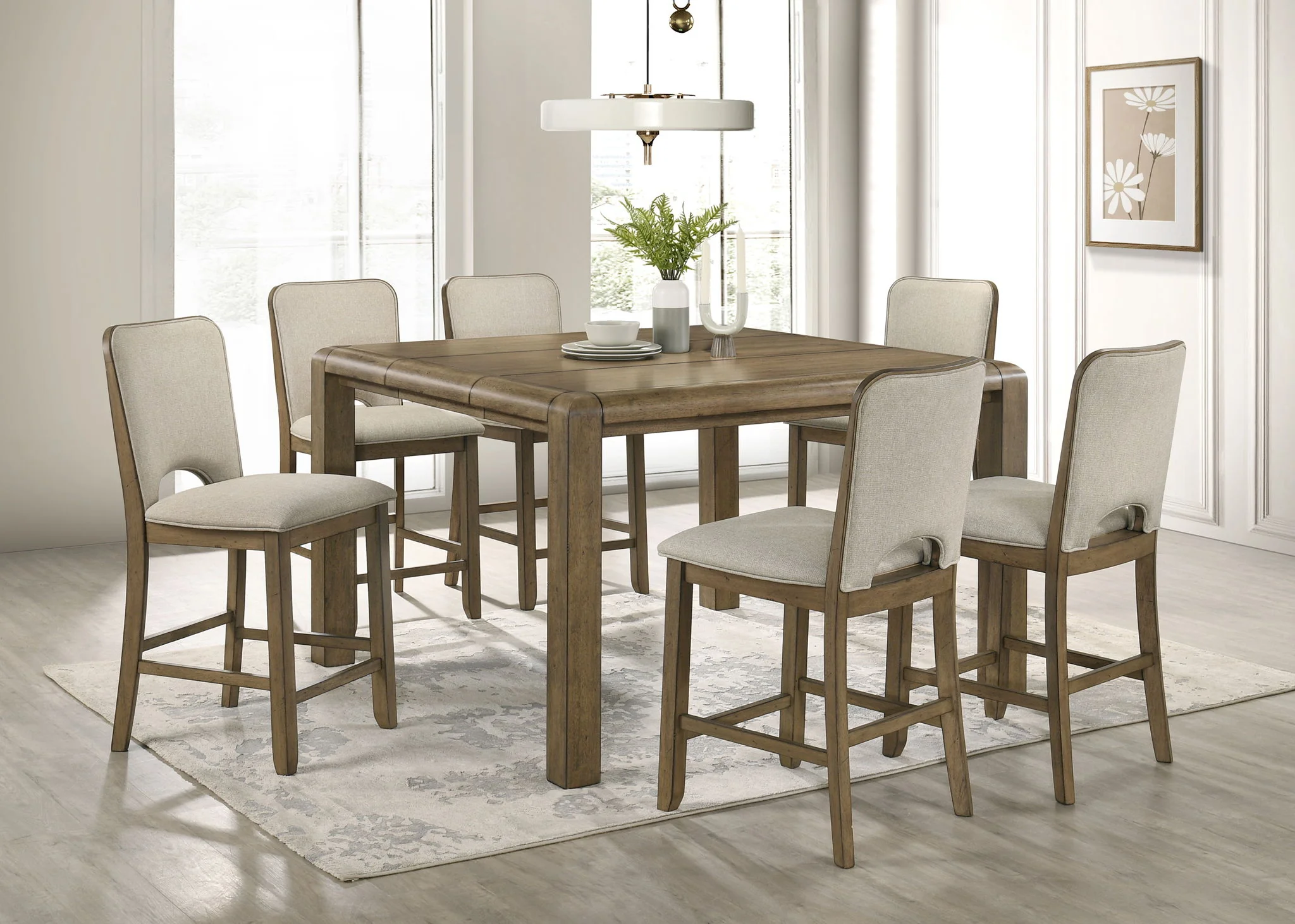 Cockrell - Counter Height Chair (Set of 2) - Light Brown / Beige - Image 2