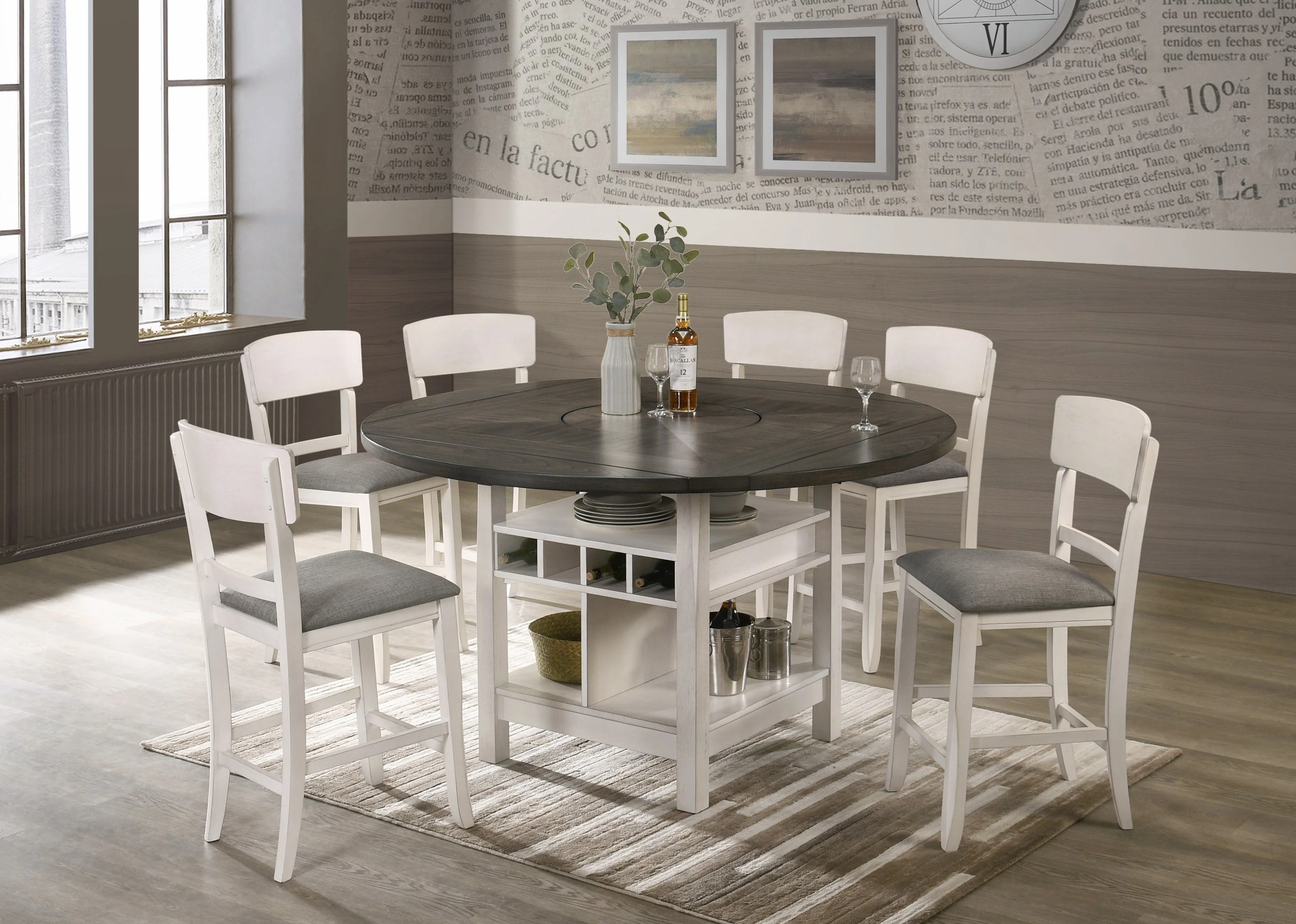 Conner Chalk & Grey Counter Height Dining Sets by Crown Mark