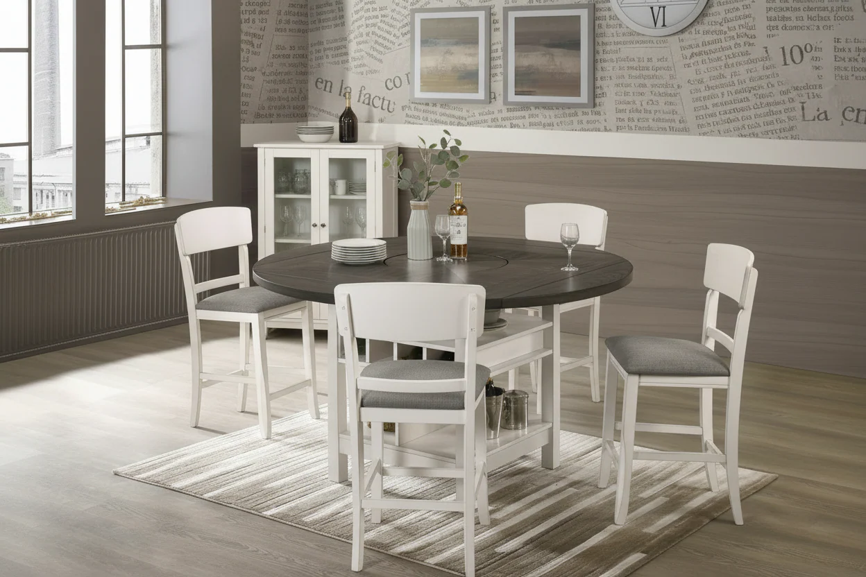 Conner Chalk & Grey Counter Height Dining Sets by Crown Mark - Image 2