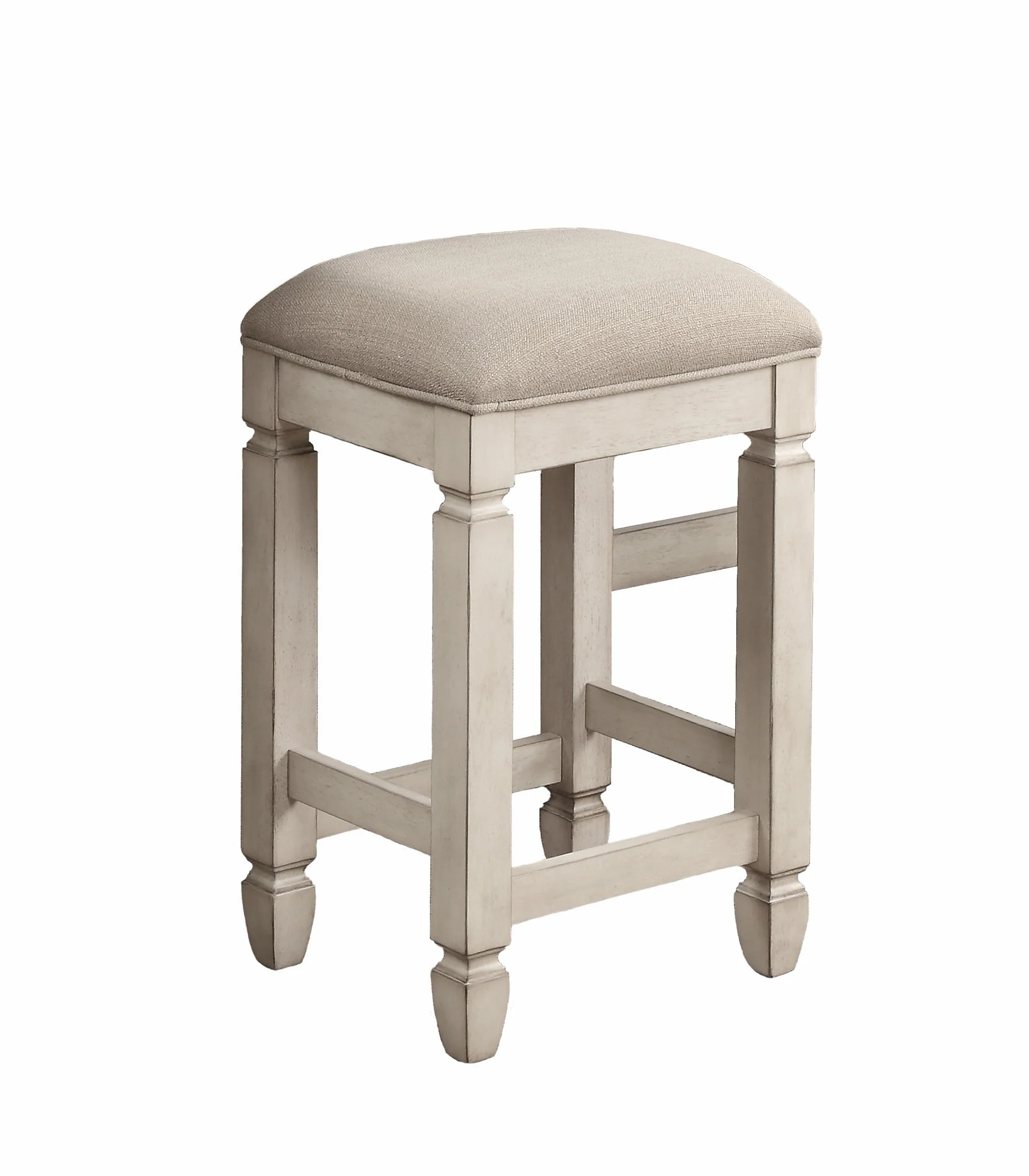 Console Table With 4 Stools - Antique White - Image 4