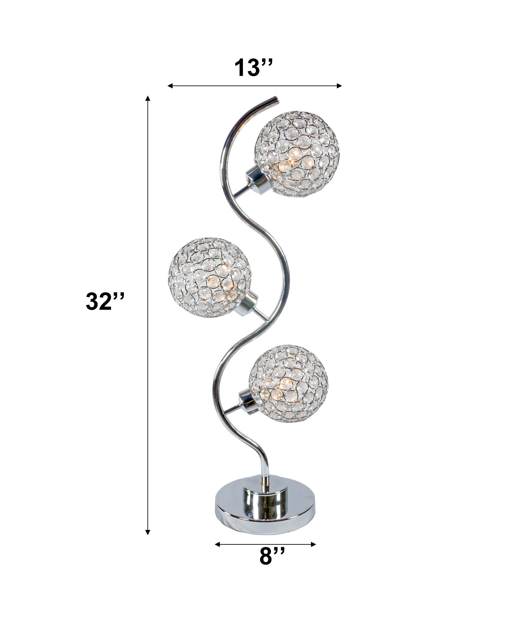 Crystal Globe - Table Lamp - Chrome - Image 2