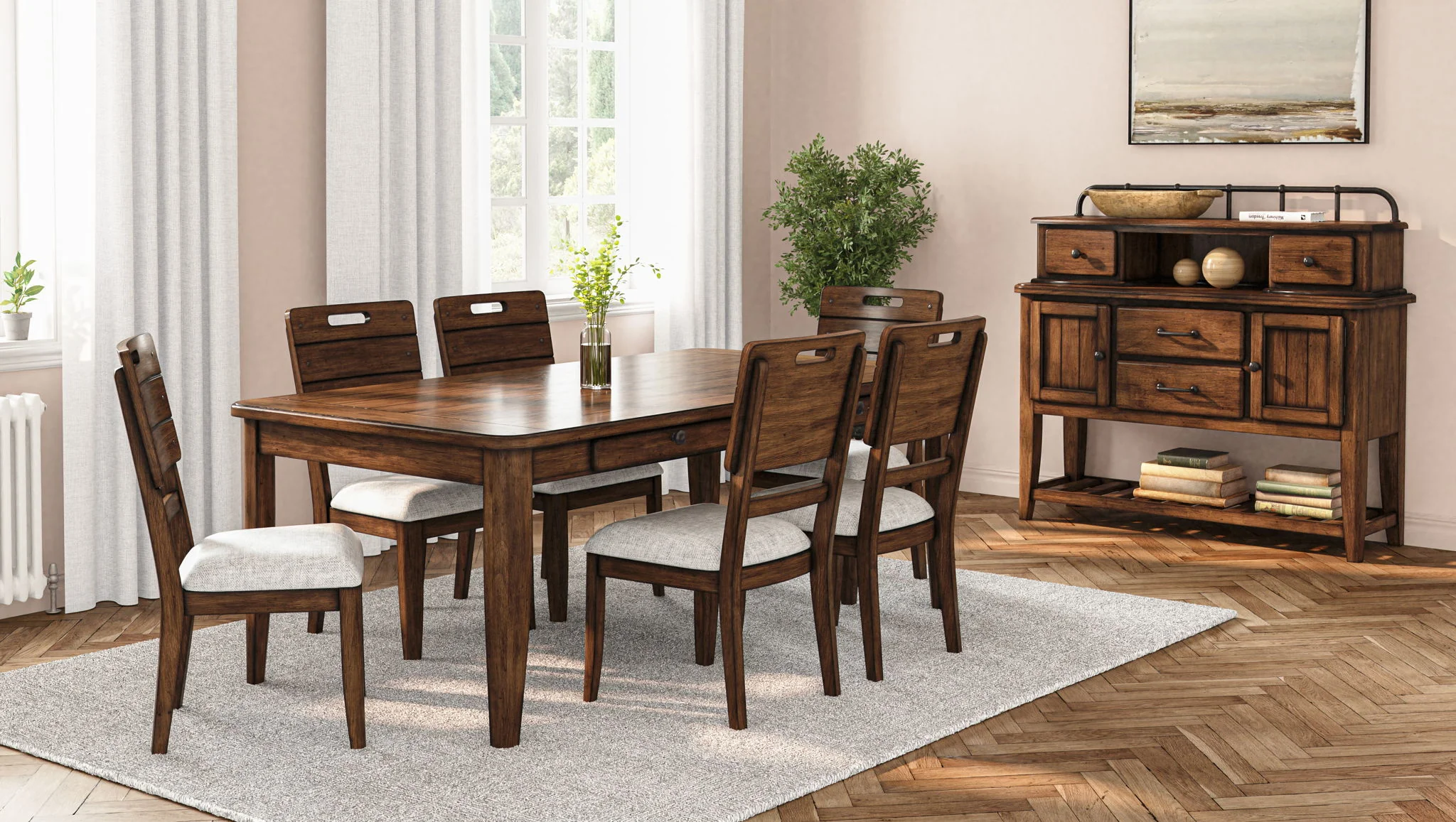 Danville - 2 Door / 2 Drawer Buffet - Spice Brown - Image 3
