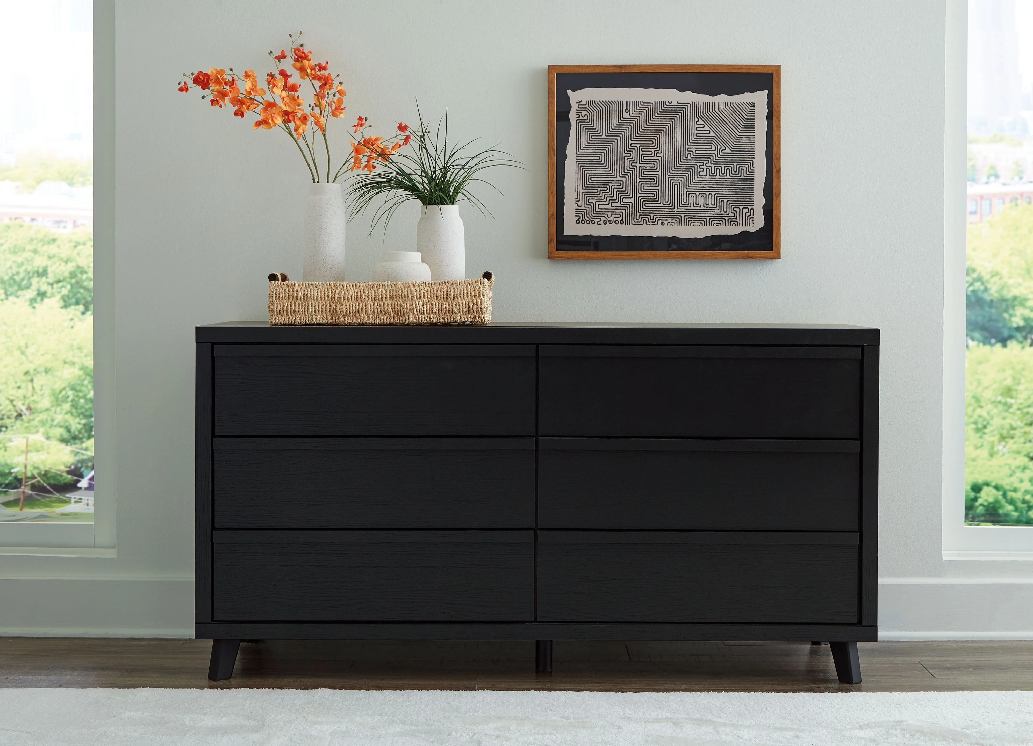 Danziar - Six Drawer Dresser - Black - Image 2