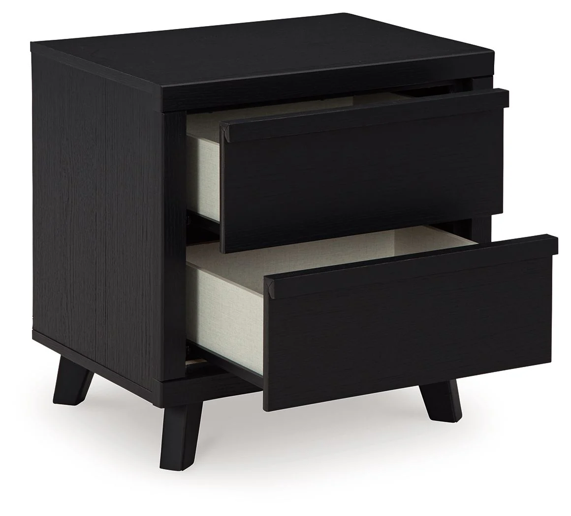 Danziar - Two Drawer Night Stand - Black - Image 2