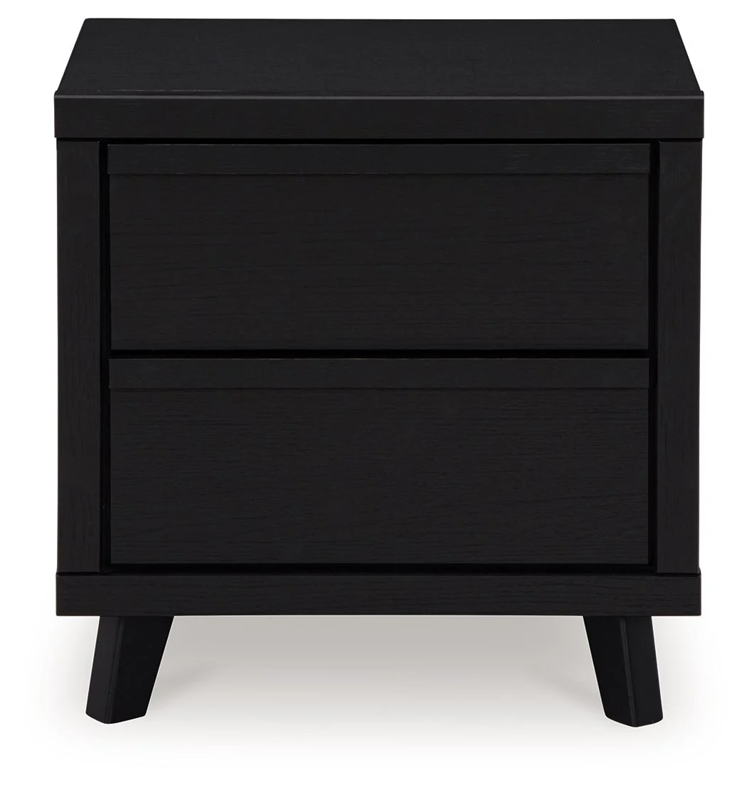Danziar - Two Drawer Night Stand - Black - Image 3