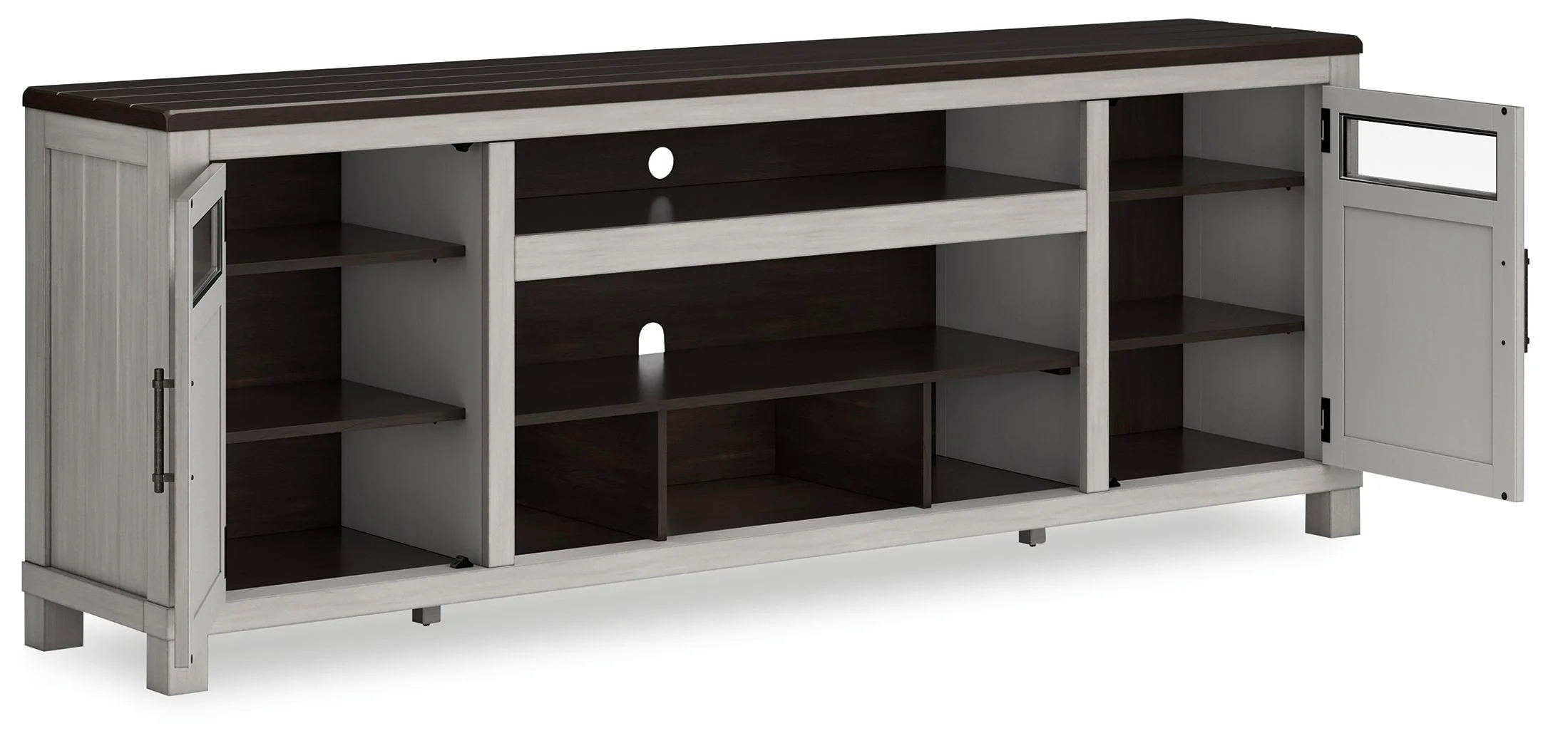 Darborn - XL TV Stand W/Fireplace Option - Gray / Brown - Image 3