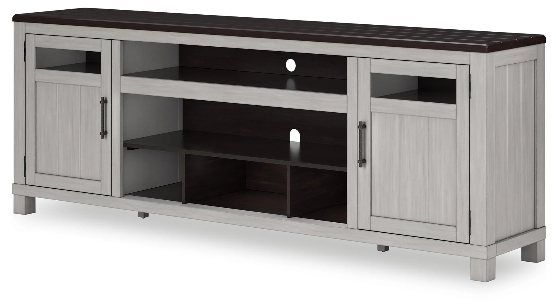 Darborn - XL TV Stand W/Fireplace Option - Gray / Brown - Image 4