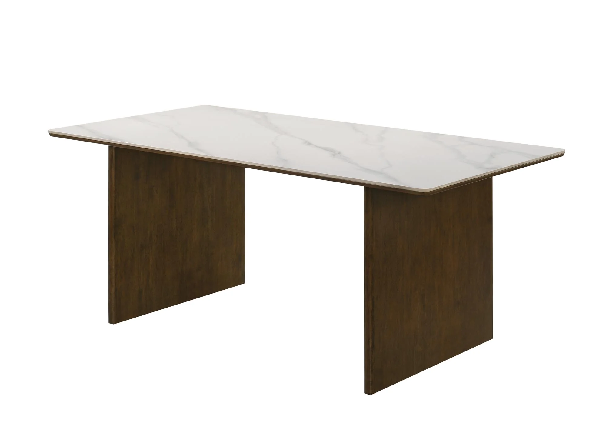 Dark Brown Marble Top Dinette w/6 Chairs - Image 2