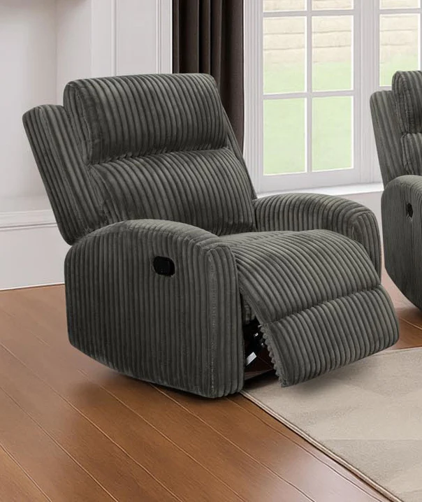 Dark Grey Corded Recliner Chair - Image 2