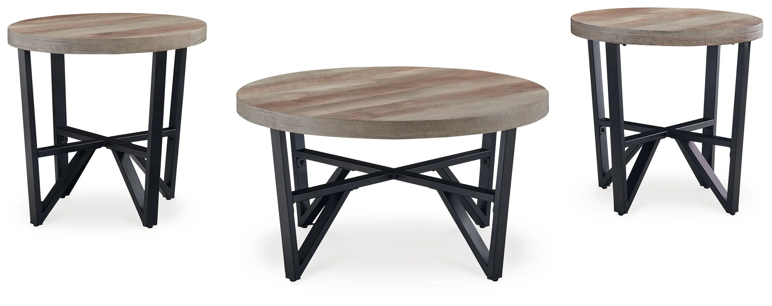 Deanlee - Occasional Table Set (Set of 3) - Grayish Brown / Black - Image 3