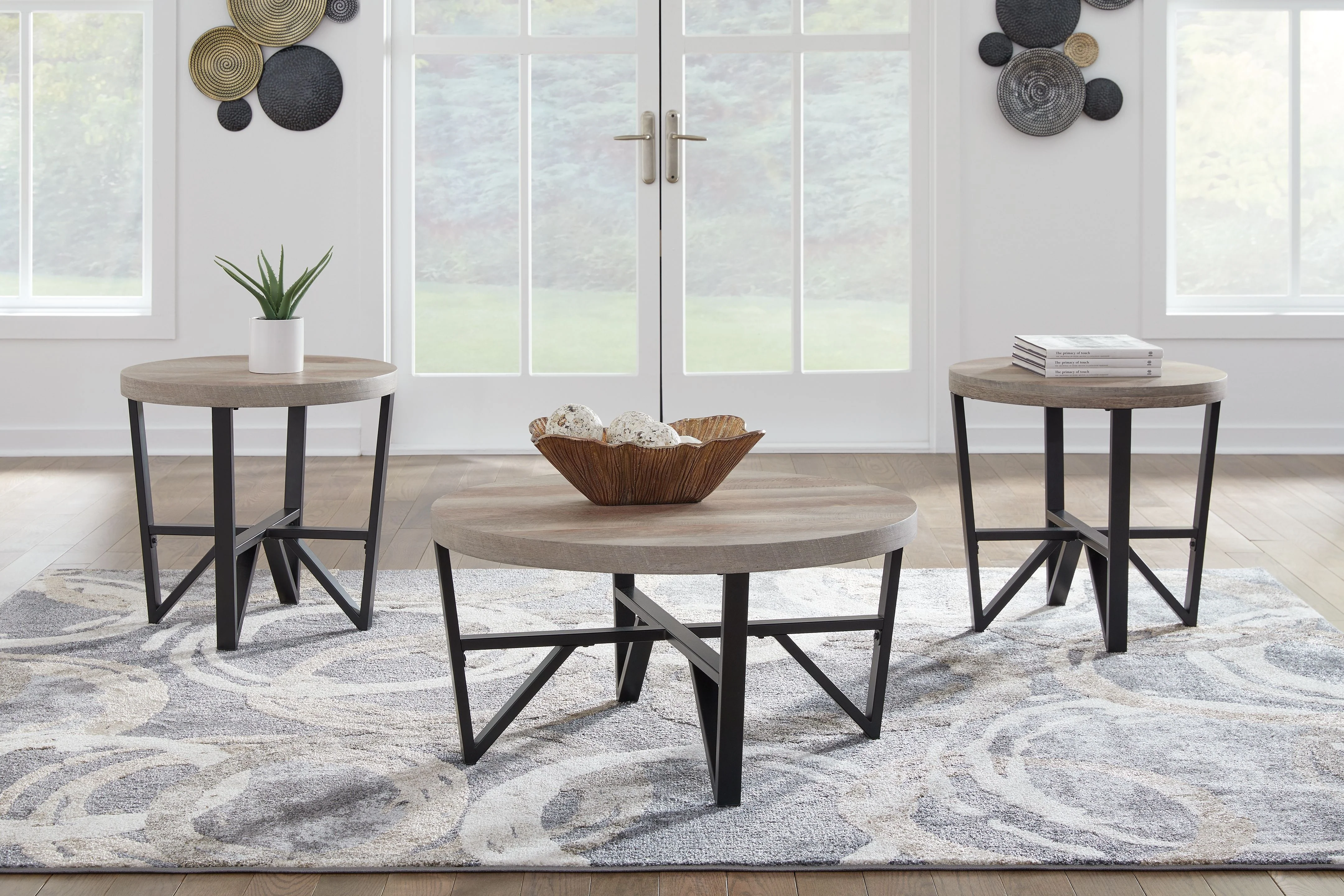 Deanlee - Occasional Table Set (Set of 3) - Grayish Brown / Black - Image 4
