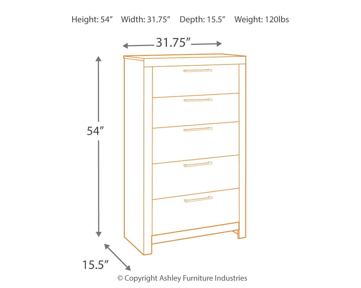 Derekson - Five Drawer Chest - Multi Gray - Image 2