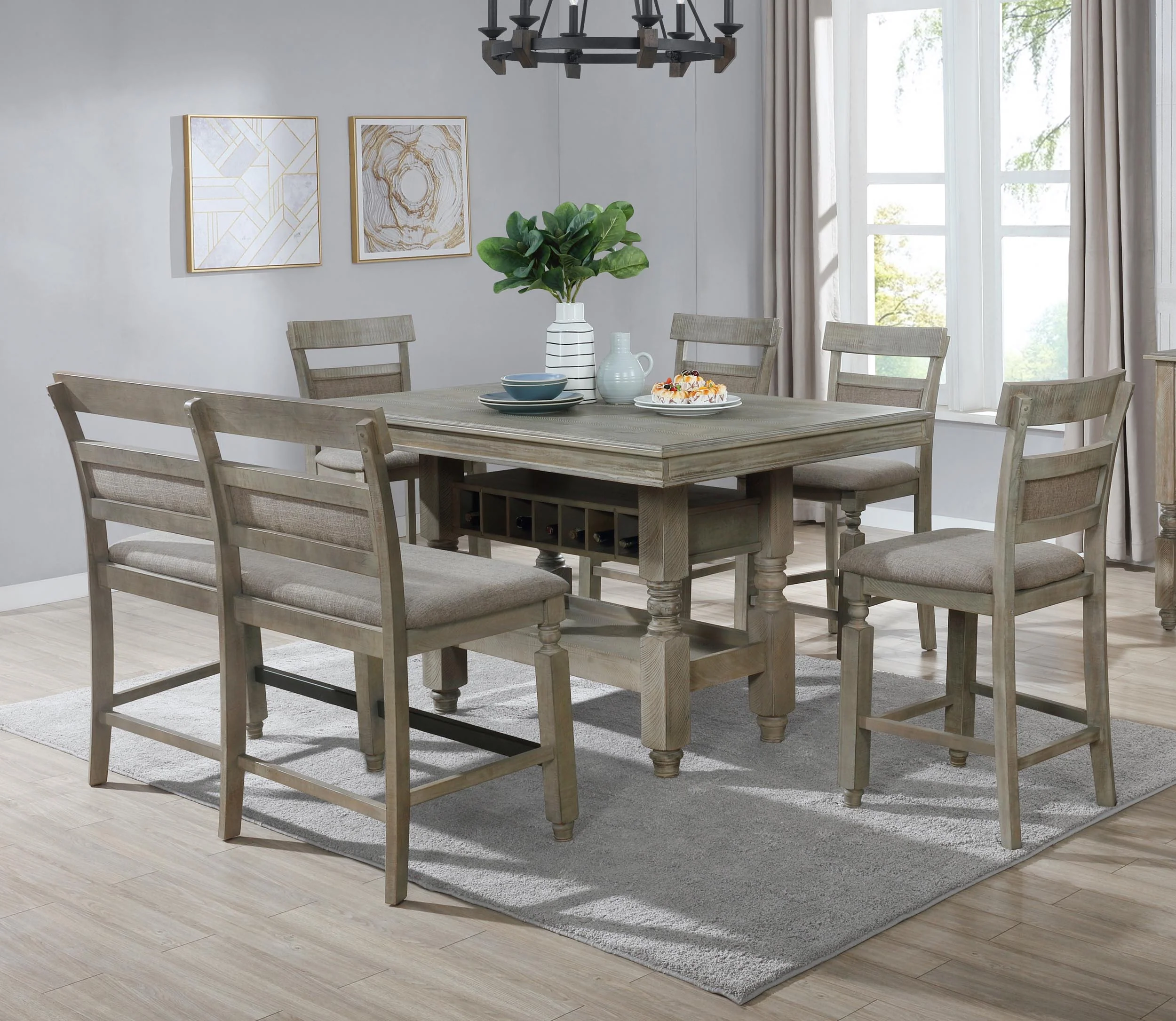 DIN8619PSET Grey & Grey Wash 6pc Pub Set