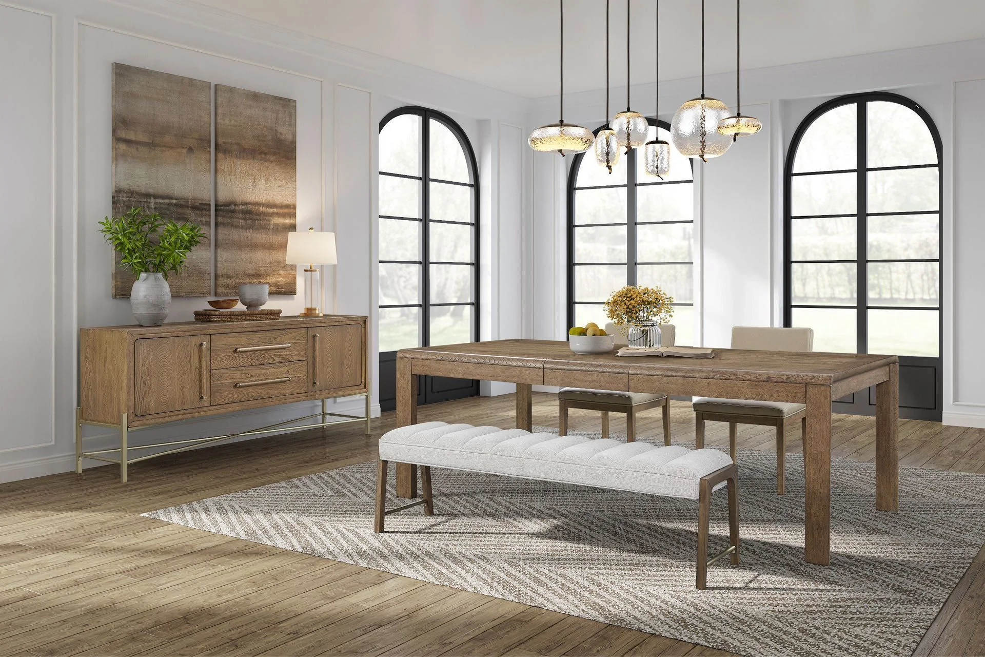 Dining Table With Leaf - Light Brown - Image 2