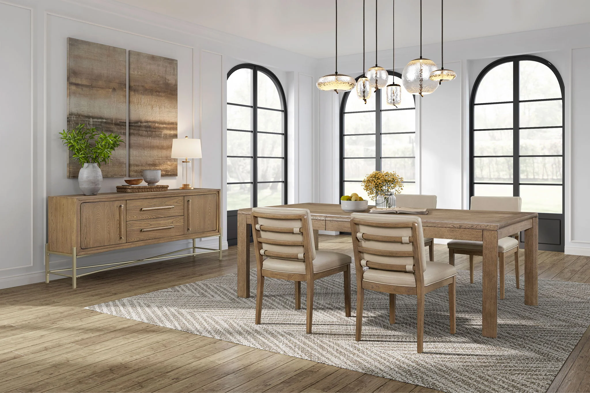 Dining Table With Leaf - Light Brown - Image 3