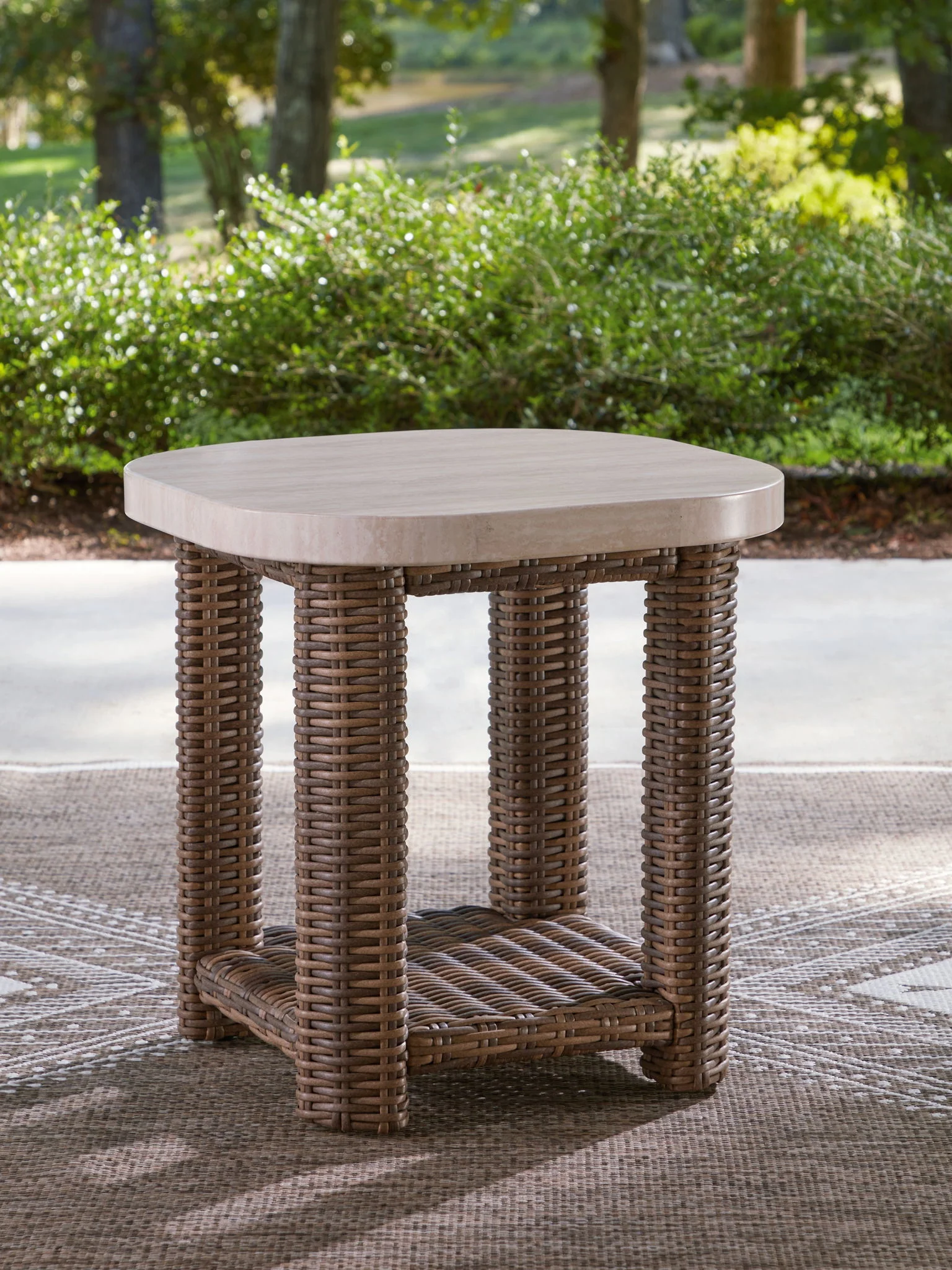 Dolan Creek - Square End Table - Beige / Brown - Image 3