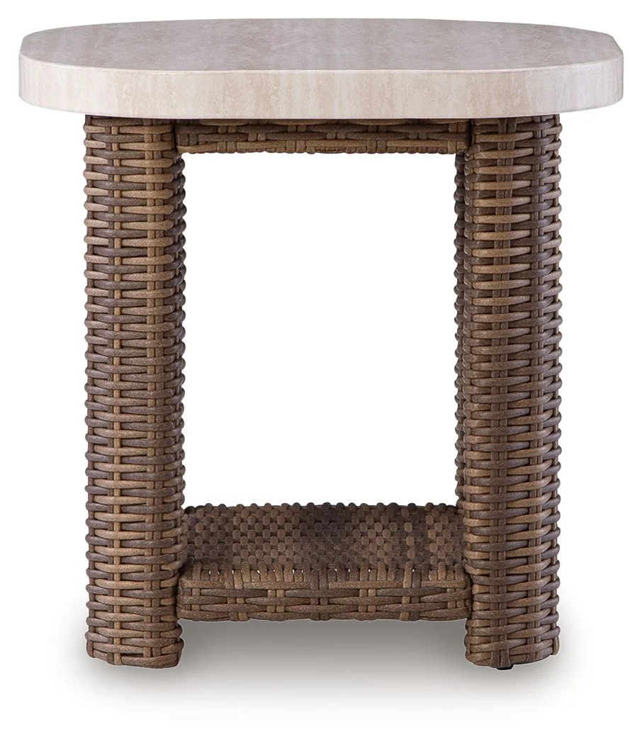 Dolan Creek - Square End Table - Beige / Brown - Image 4