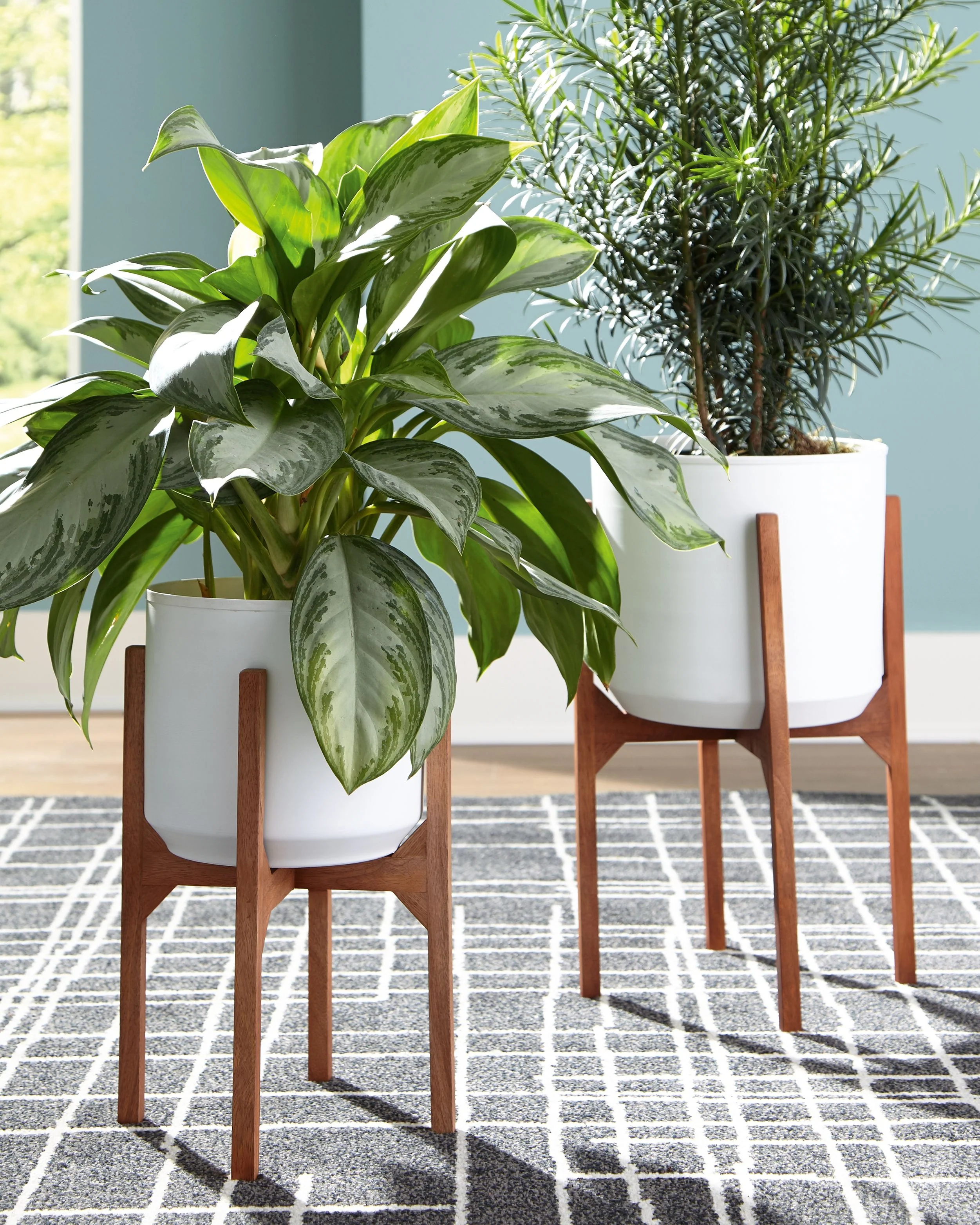 Dorcey - Planter Set (Set of 2) - White / Brown - Image 3