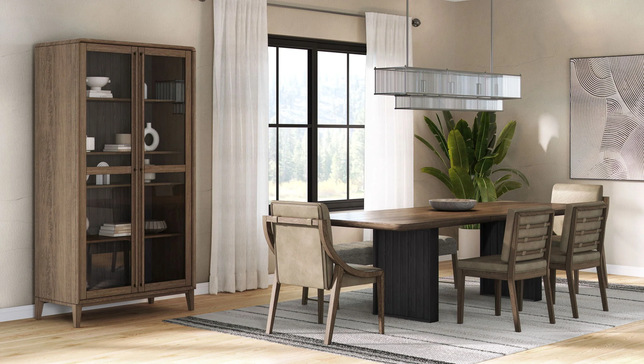 Double Pedestal Table Latte - Light Brown - Image 3