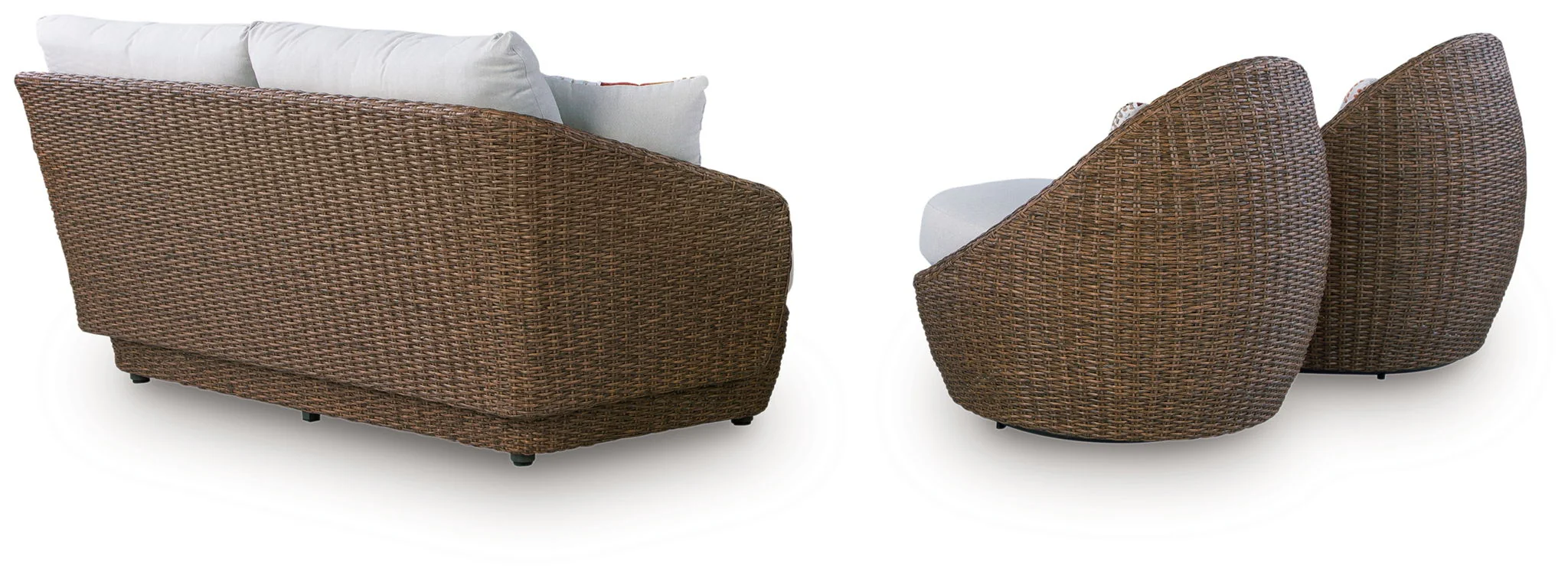 Double Point - Loveseat, Swivel Chairs Set (Set of 3) - Beige - Image 4