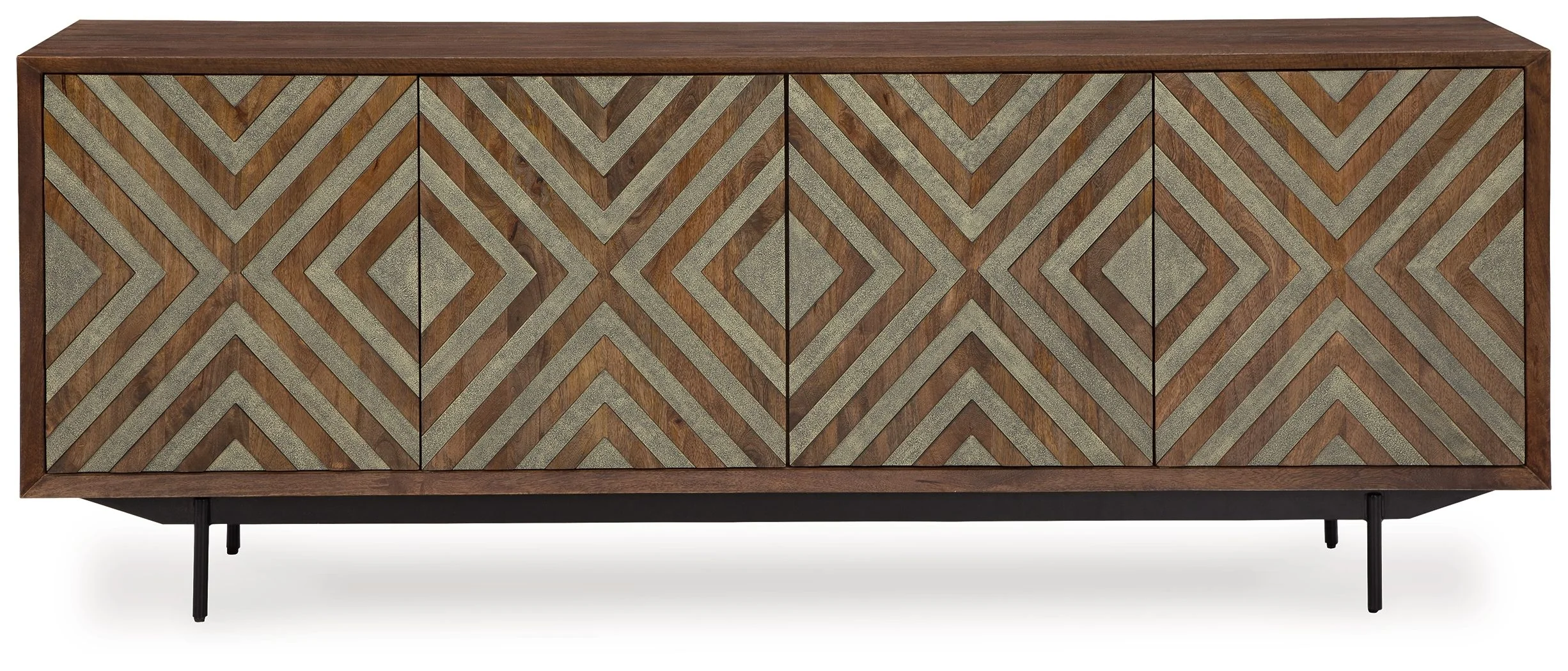 Dreggan - Accent Cabinet - Brown / Gold Finish - Image 4