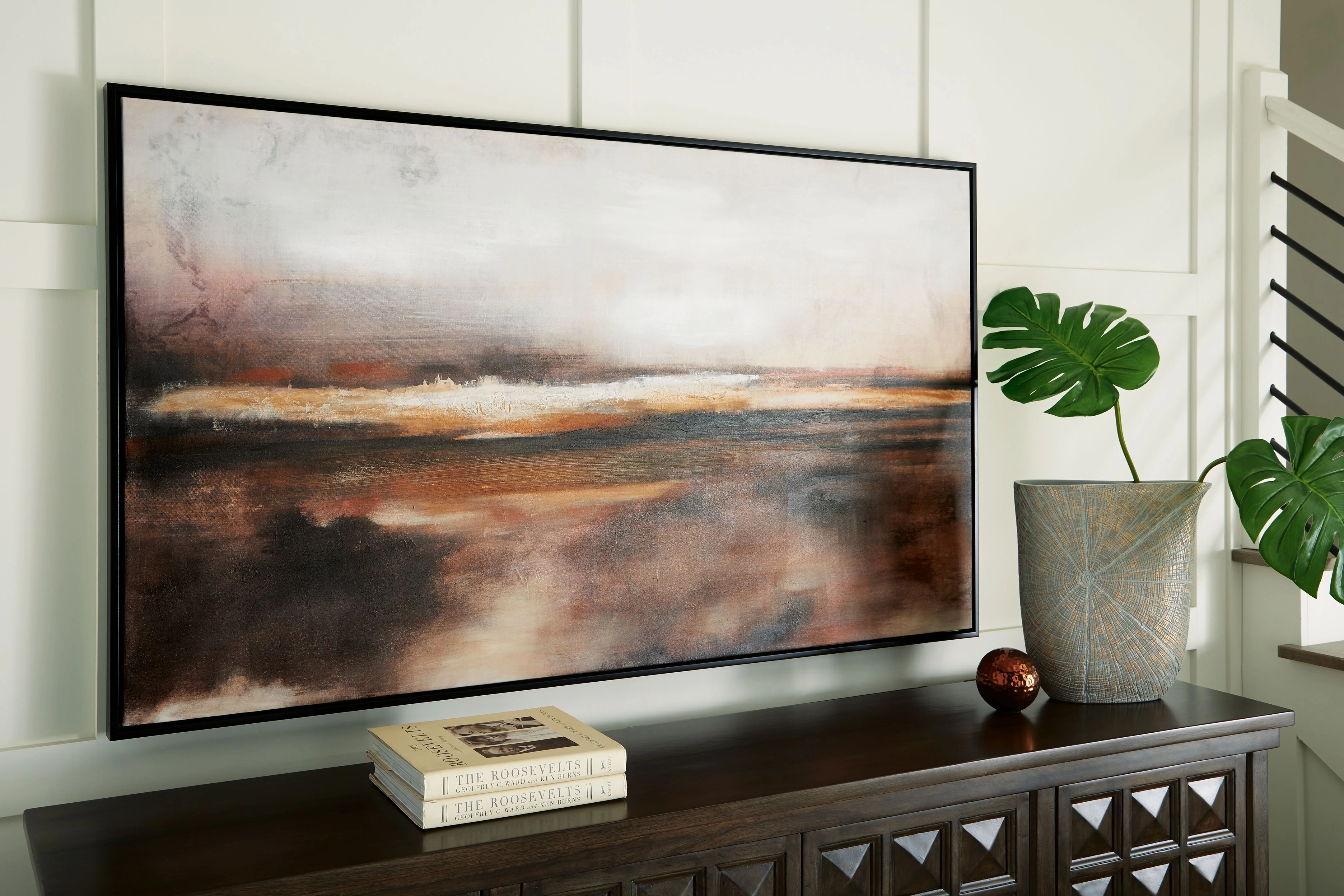 Drewland - Wall Art - Black / Brown / Orange - Image 3